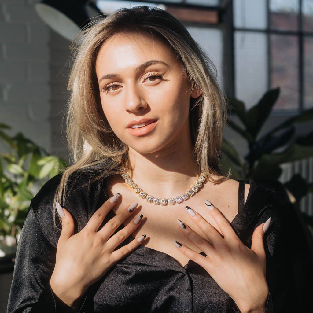 10MM CLUSTERED TENNIS CHAIN - 18K GOLD - SANTMEZ®