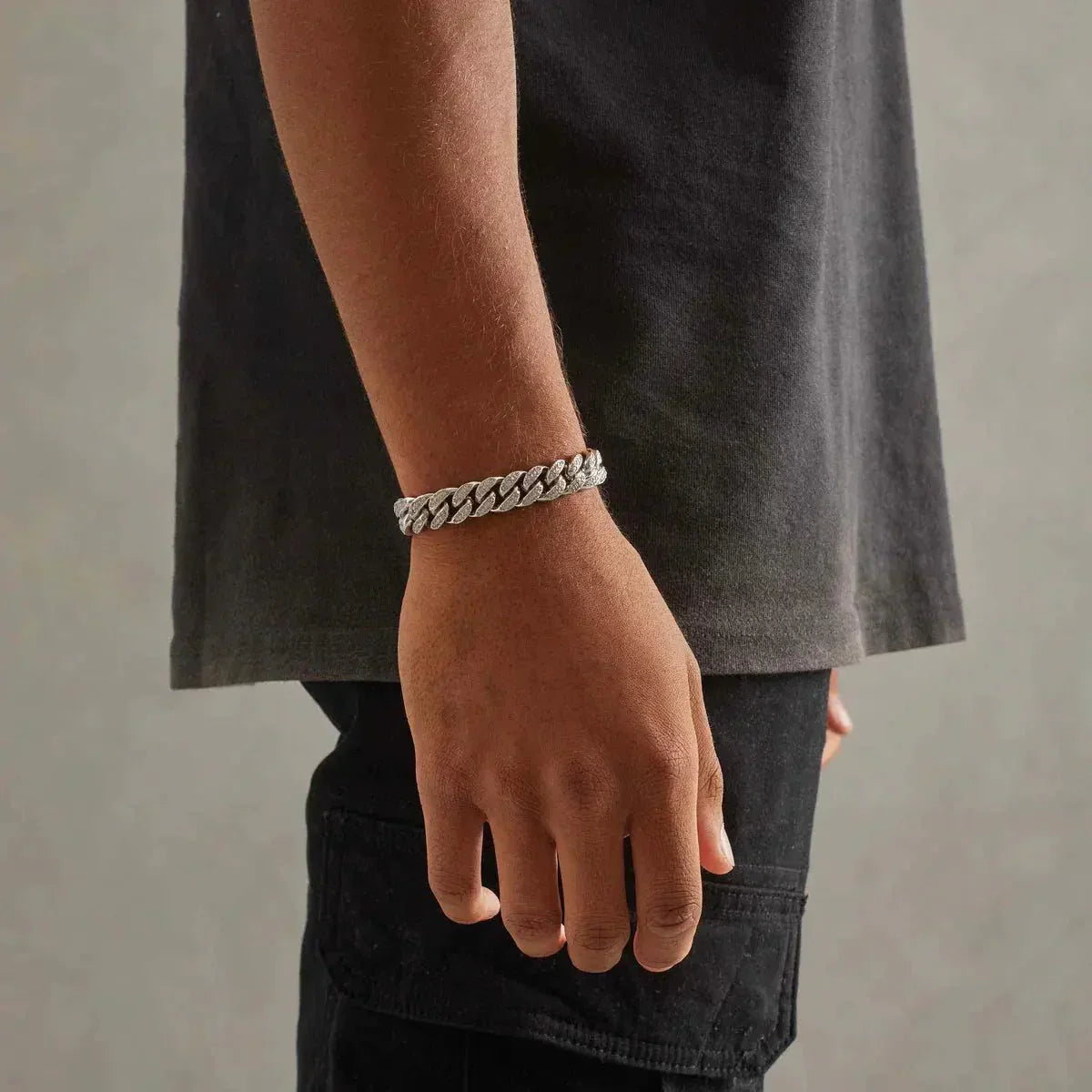 14MM CUBAN BRACELET - WHITE GOLD - SANTMEZ®