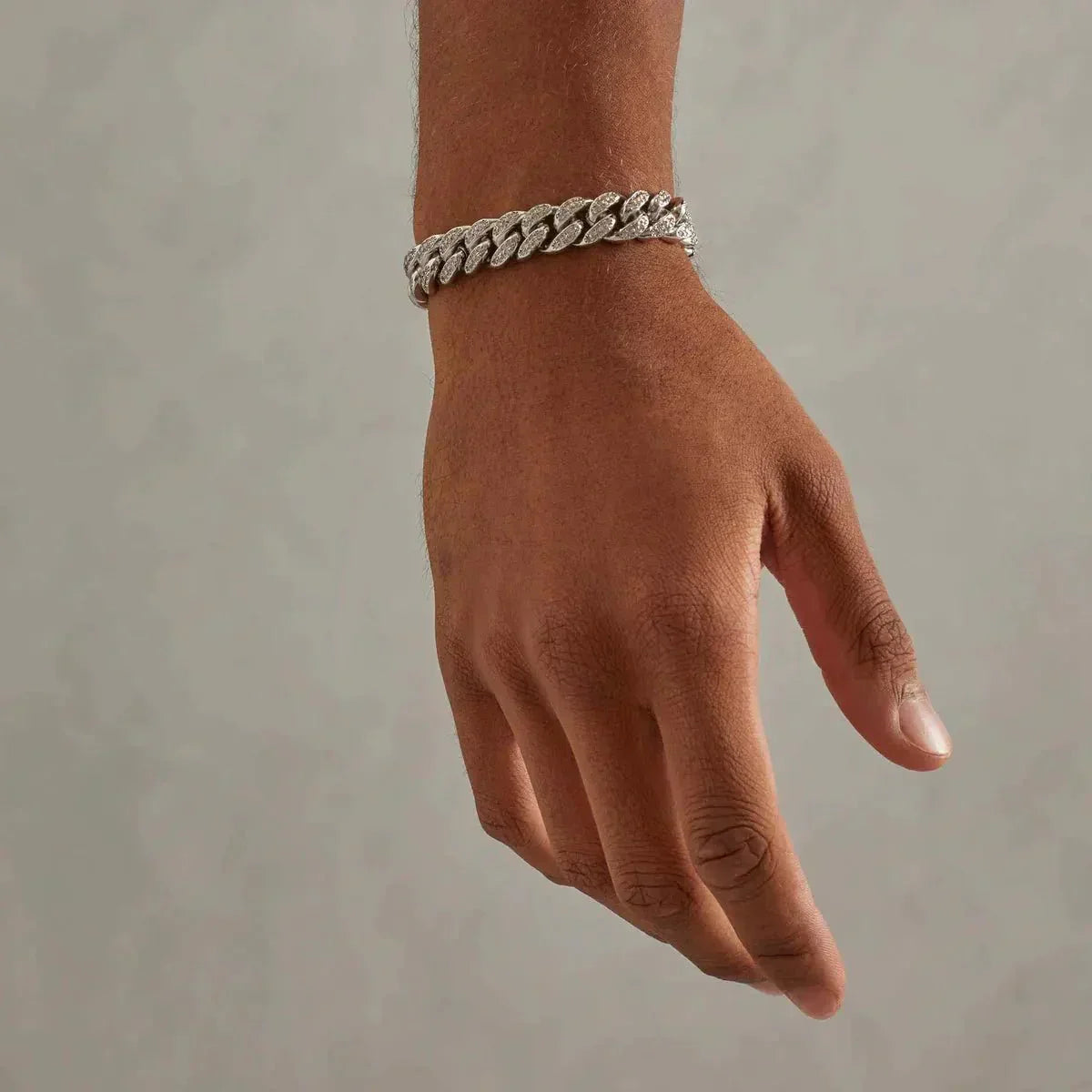 14MM CUBAN BRACELET - WHITE GOLD - SANTMEZ®