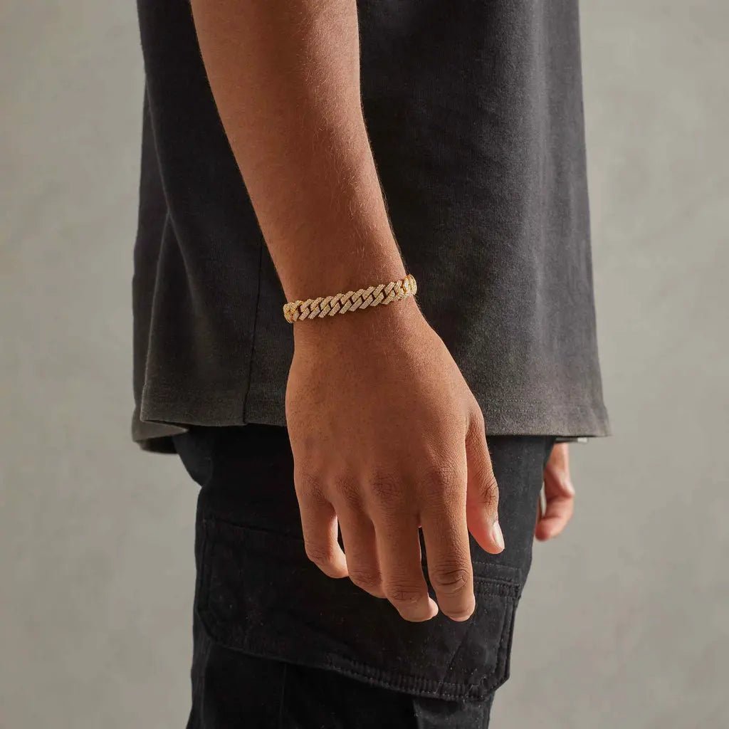 14MM CUBAN PRONG BRACELET - 18K GOLD - SANTMEZ®