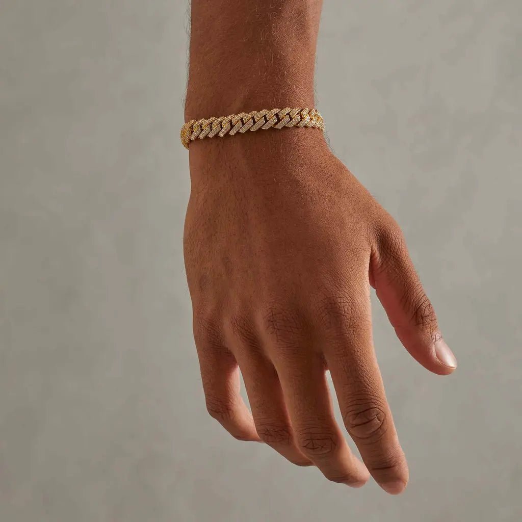 14MM CUBAN PRONG BRACELET - 18K GOLD - SANTMEZ®