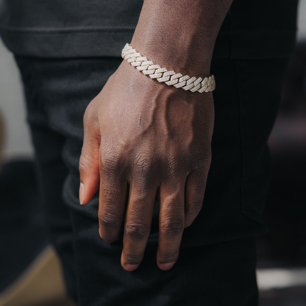 14MM CUBAN PRONG BRACELET - 18K GOLD - SANTMEZ®