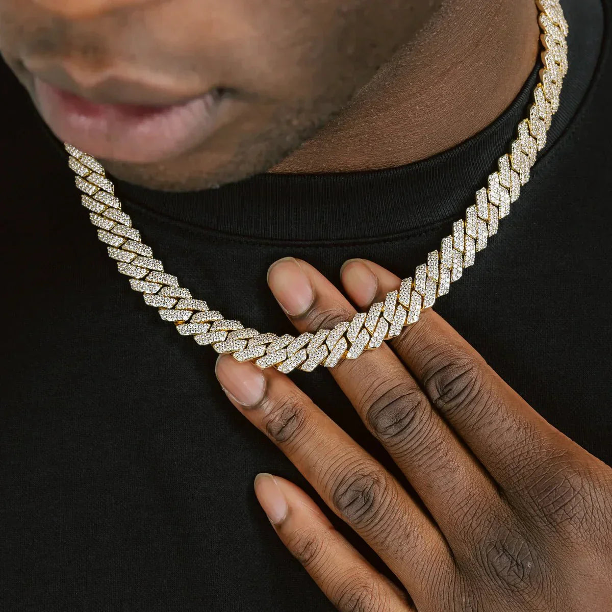 14MM CUBAN PRONG CHAIN - 18K GOLD - SANTMEZ®
