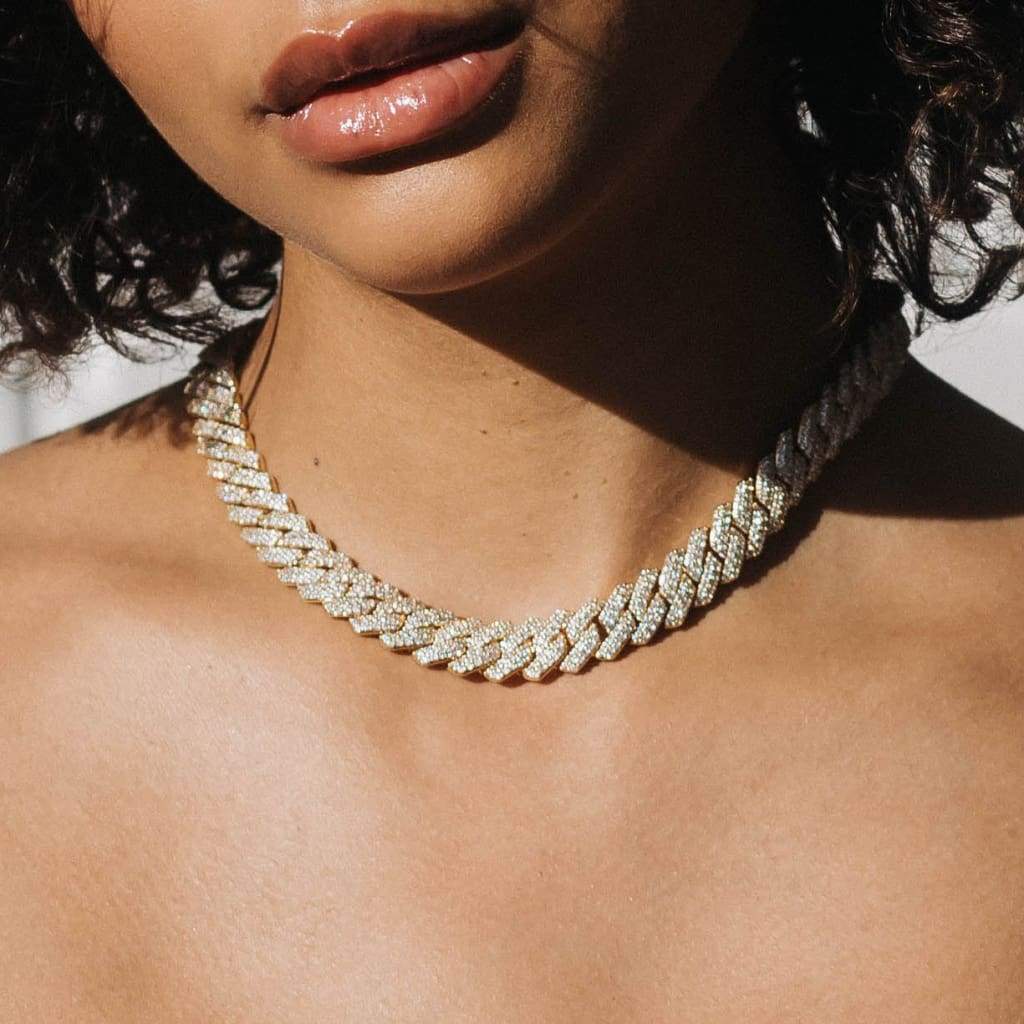 14MM CUBAN PRONG CHAIN - 18K GOLD - SANTMEZ®