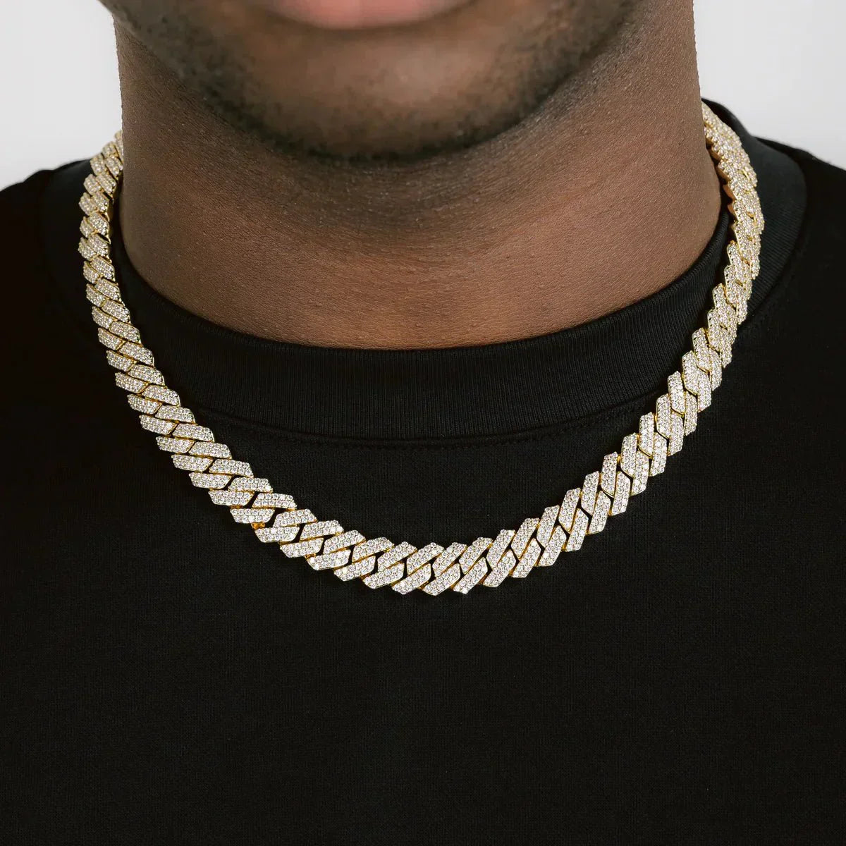 14MM CUBAN PRONG CHAIN - 18K GOLD - SANTMEZ®