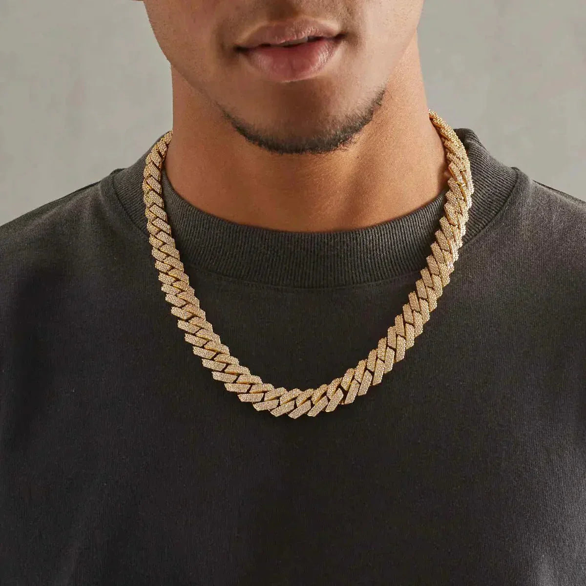 14MM CUBAN PRONG CHAIN - 18K GOLD - SANTMEZ®