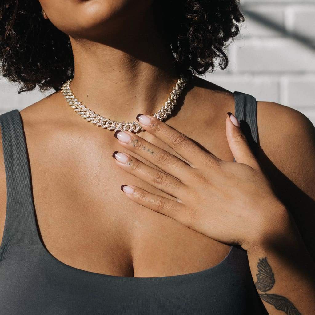14MM CUBAN PRONG CHAIN - 18K GOLD - SANTMEZ®