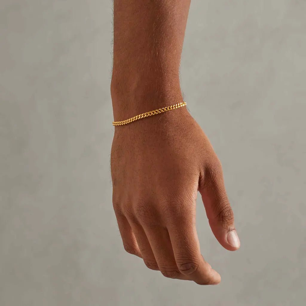 3MM CLEAN CUBAN BRACELET - 18K GOLD - SANTMEZ®