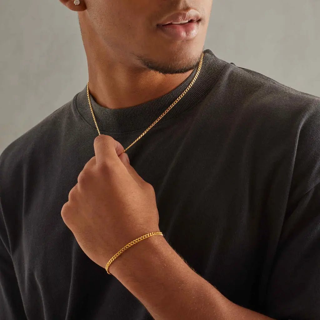 3MM CLEAN CUBAN BRACELET - 18K GOLD - SANTMEZ®
