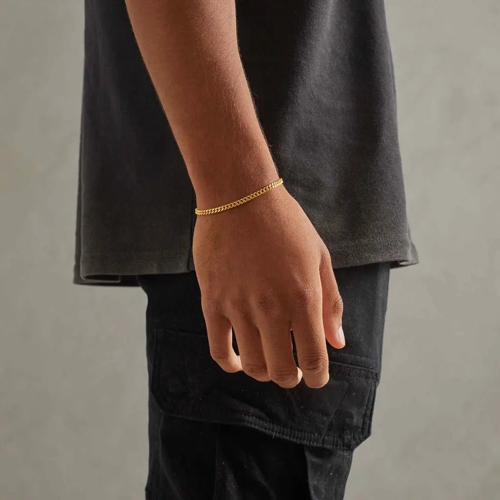 3MM CLEAN CUBAN BRACELET - 18K GOLD - SANTMEZ®