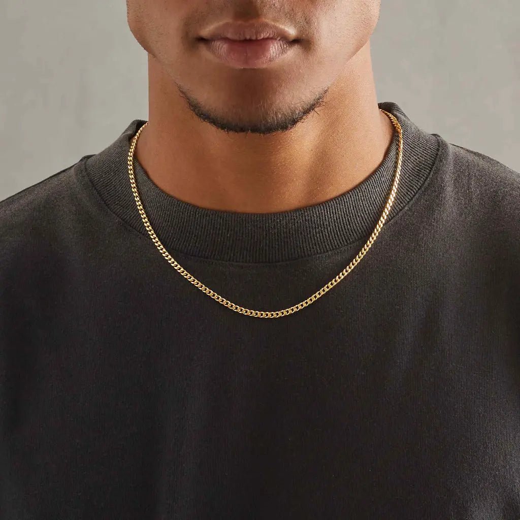 3MM CLEAN CUBAN CHAIN - 18K GOLD - SANTMEZ®