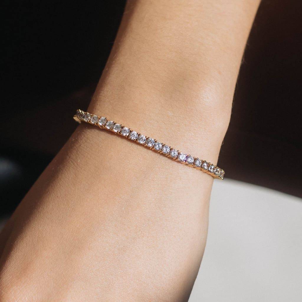 3MM TENNIS BRACELET - 18K GOLD - SANTMEZ®