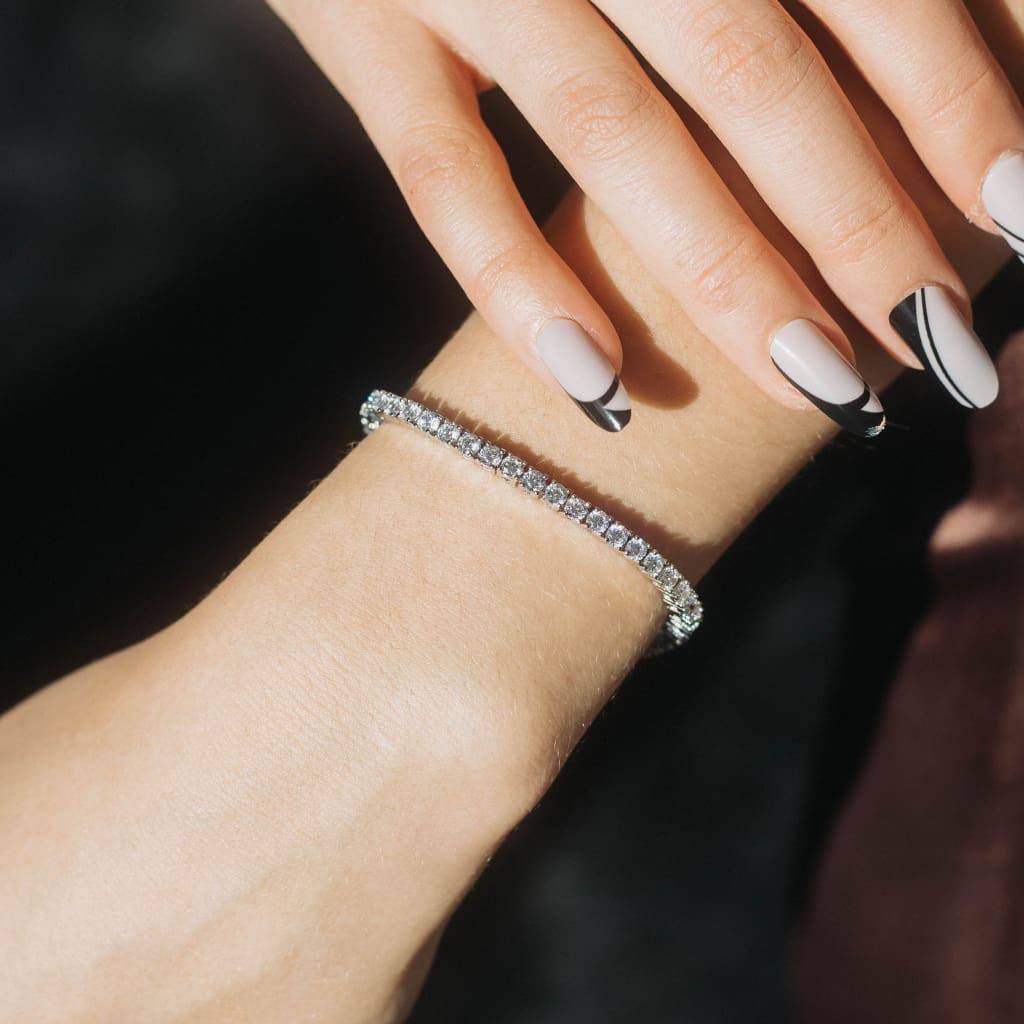 3MM TENNIS BRACELET - WHITE GOLD - SANTMEZ®