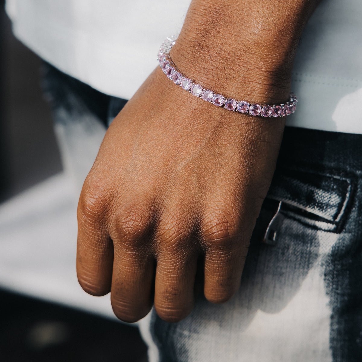 5MM TENNIS BRACELET - PINK - SANTMEZ®