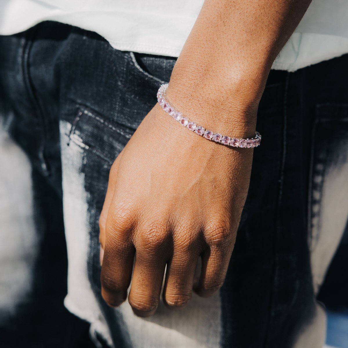 5MM TENNIS BRACELET - PINK - SANTMEZ®