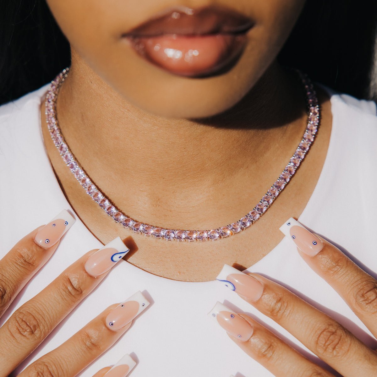 5MM TENNIS CHAIN - PINK - SANTMEZ®