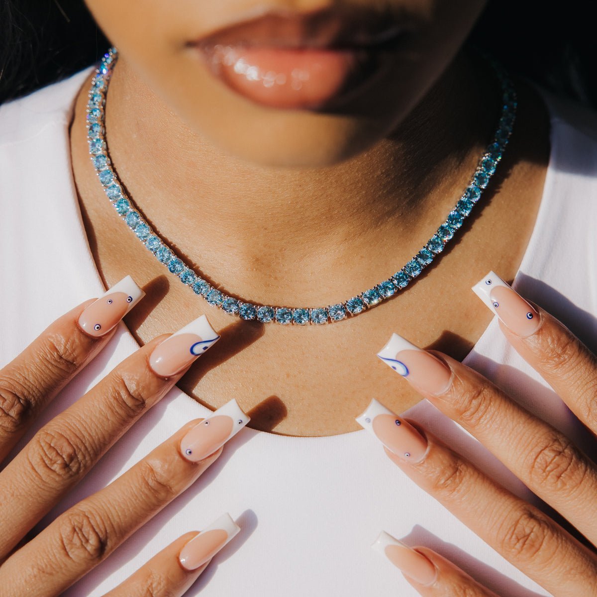 5MM TENNIS CHAIN - SKY BLUE - SANTMEZ®