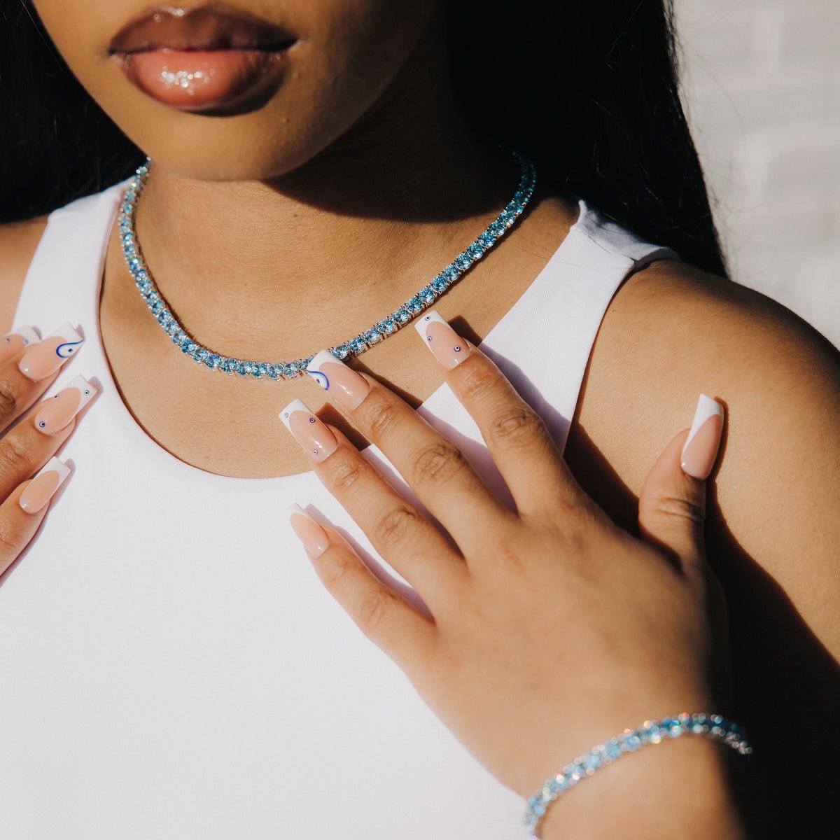 5MM TENNIS CHAIN - SKY BLUE - SANTMEZ®