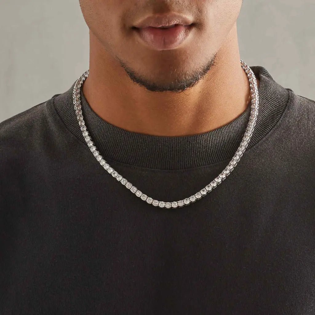 5MM TENNIS CHAIN - WHITE GOLD - SANTMEZ®