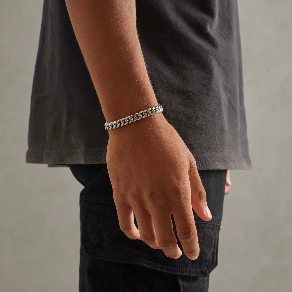 6MM CLEAN CUBAN BRACELET - WHITE GOLD - SANTMEZ®