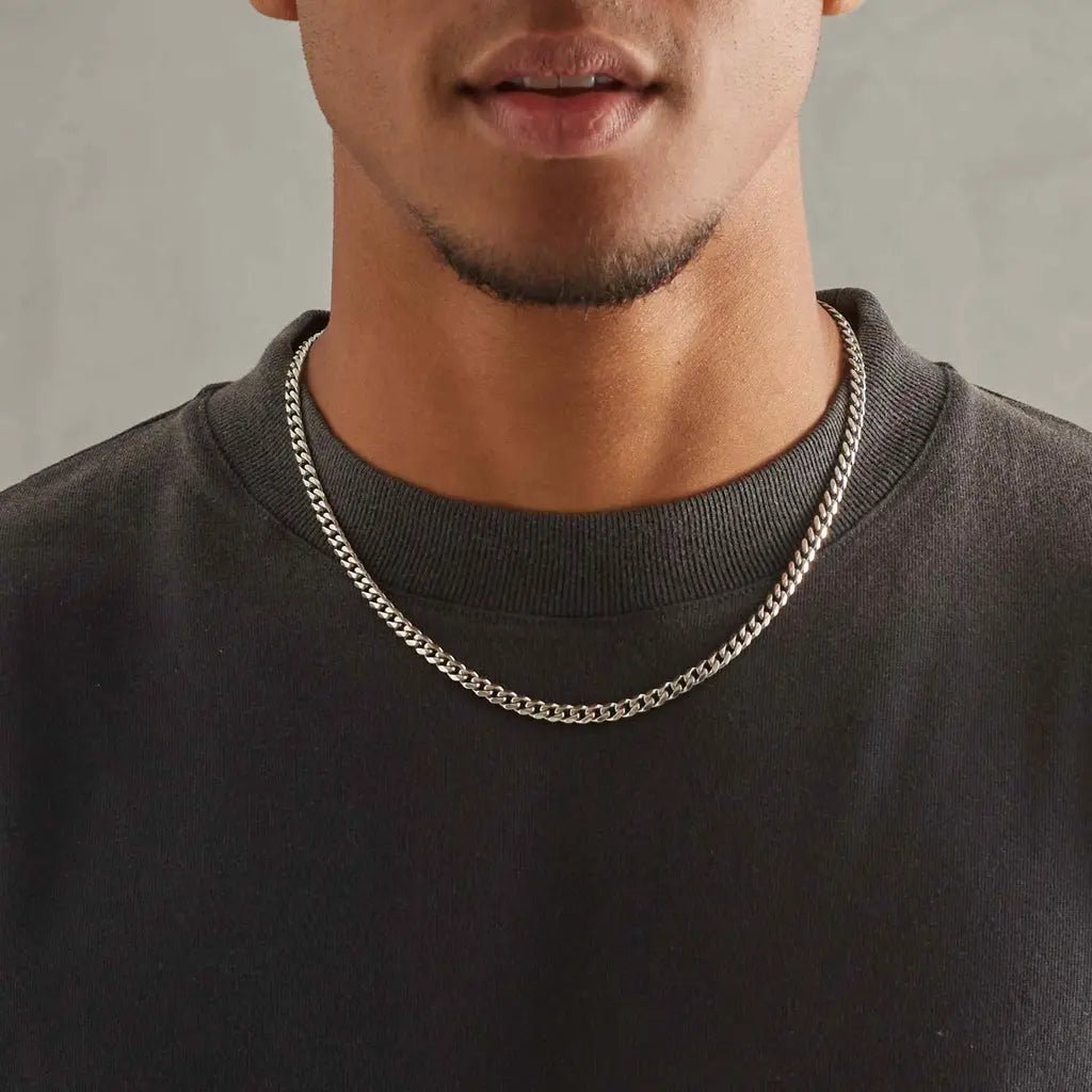 6MM CLEAN CUBAN CHAIN - WHITE GOLD - SANTMEZ®