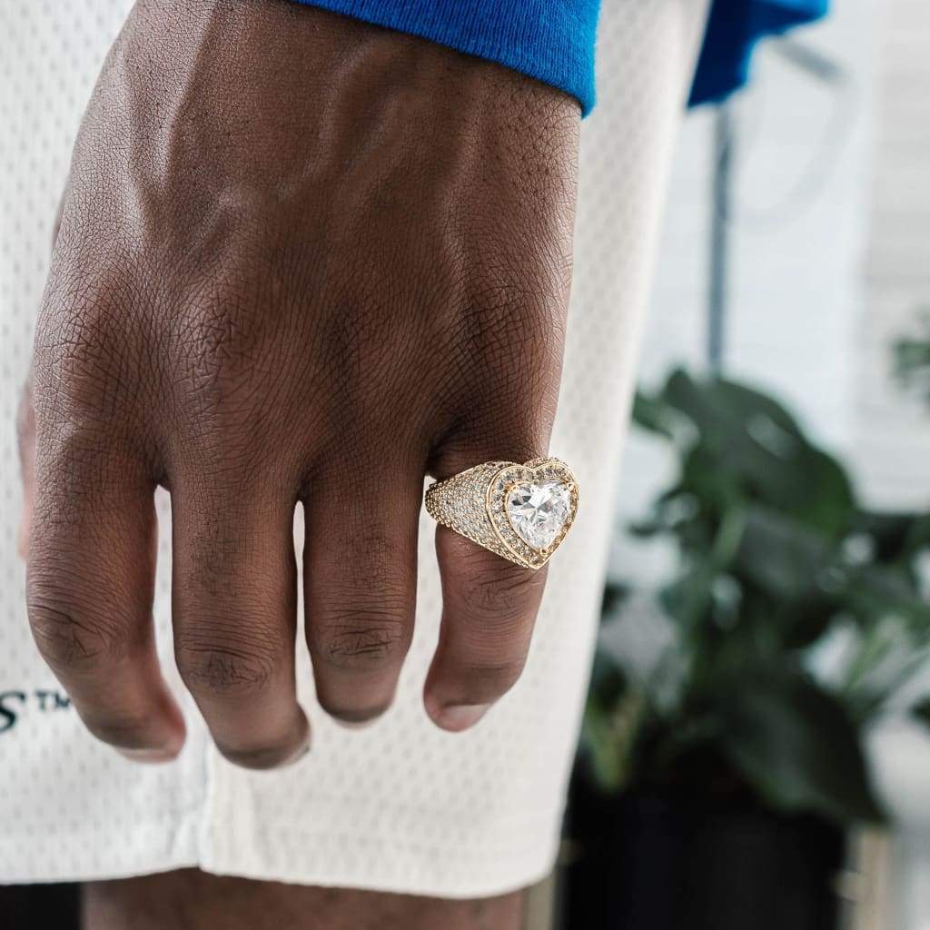 CLUSTERED HEART RING - 18K GOLD - SANTMEZ®