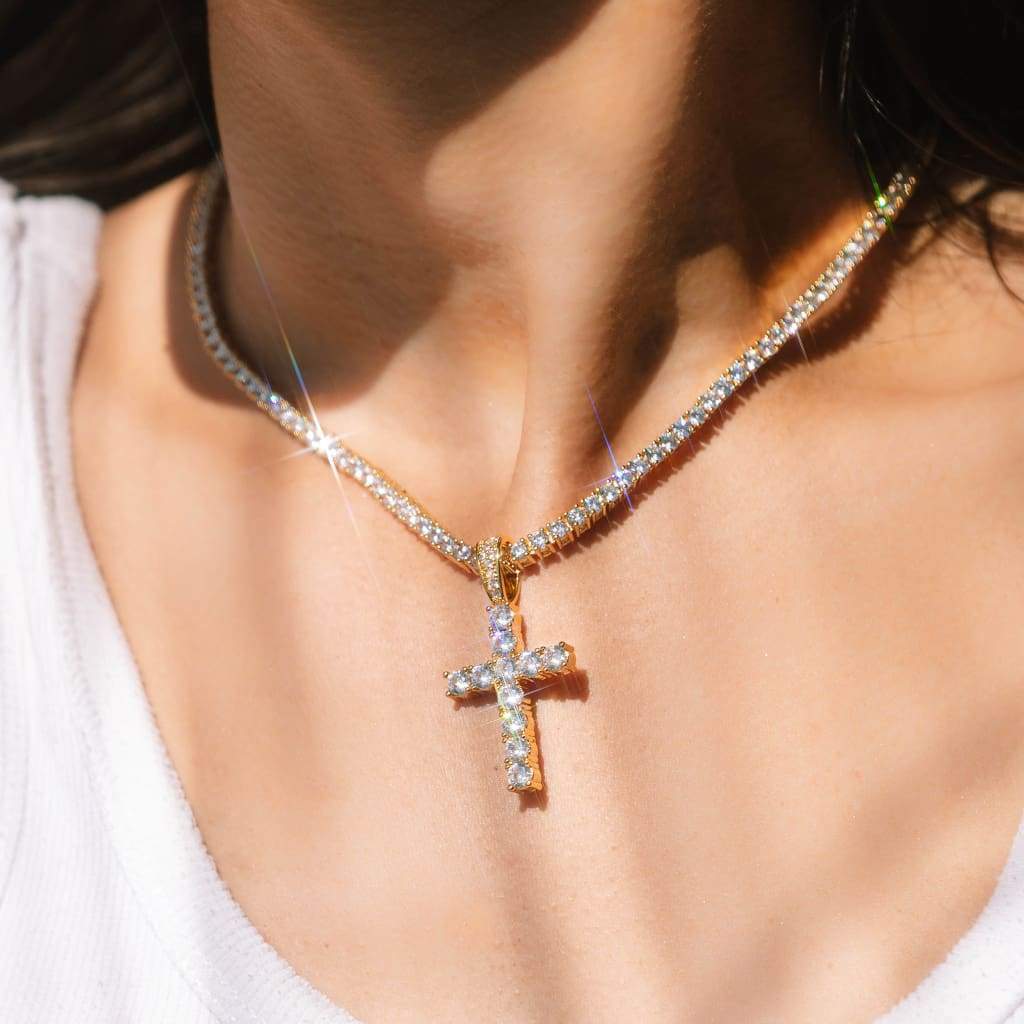CROSS PIECE PENDANT - 18K GOLD - SANTMEZ®