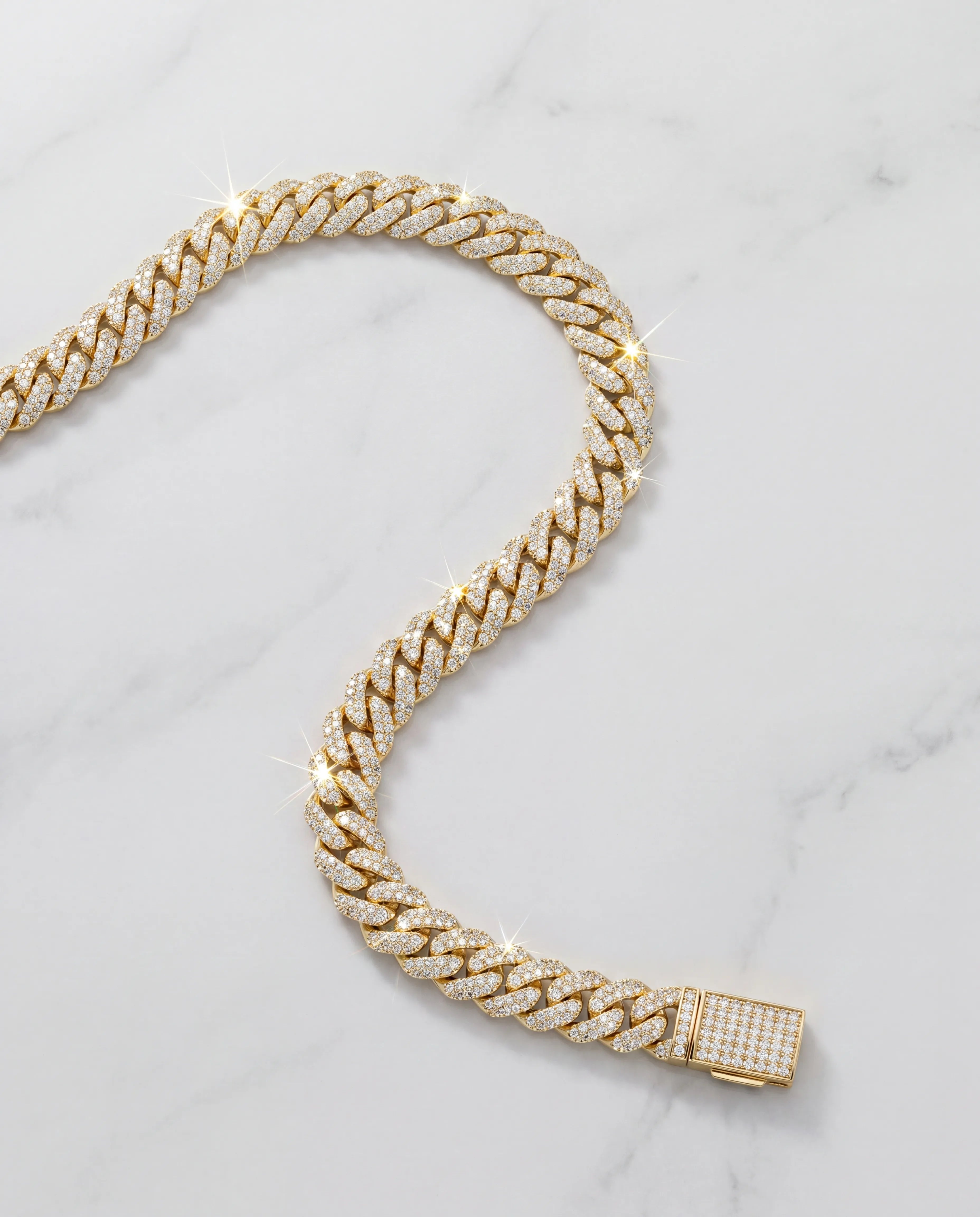 8.5MM DIAMOND CUBAN CHAIN - 18K GOLD