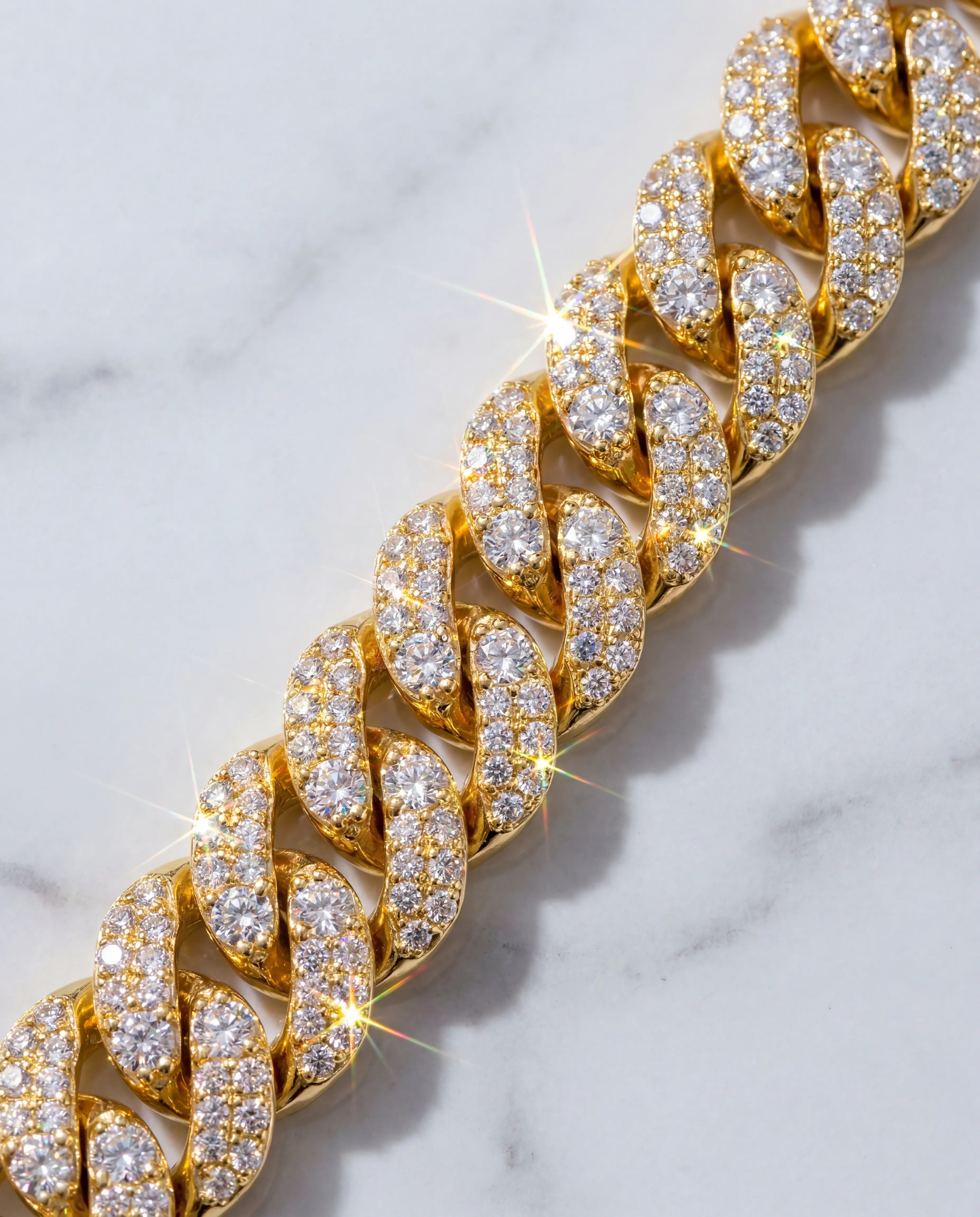 8.5MM DIAMOND CUBAN CHAIN - 18K GOLD