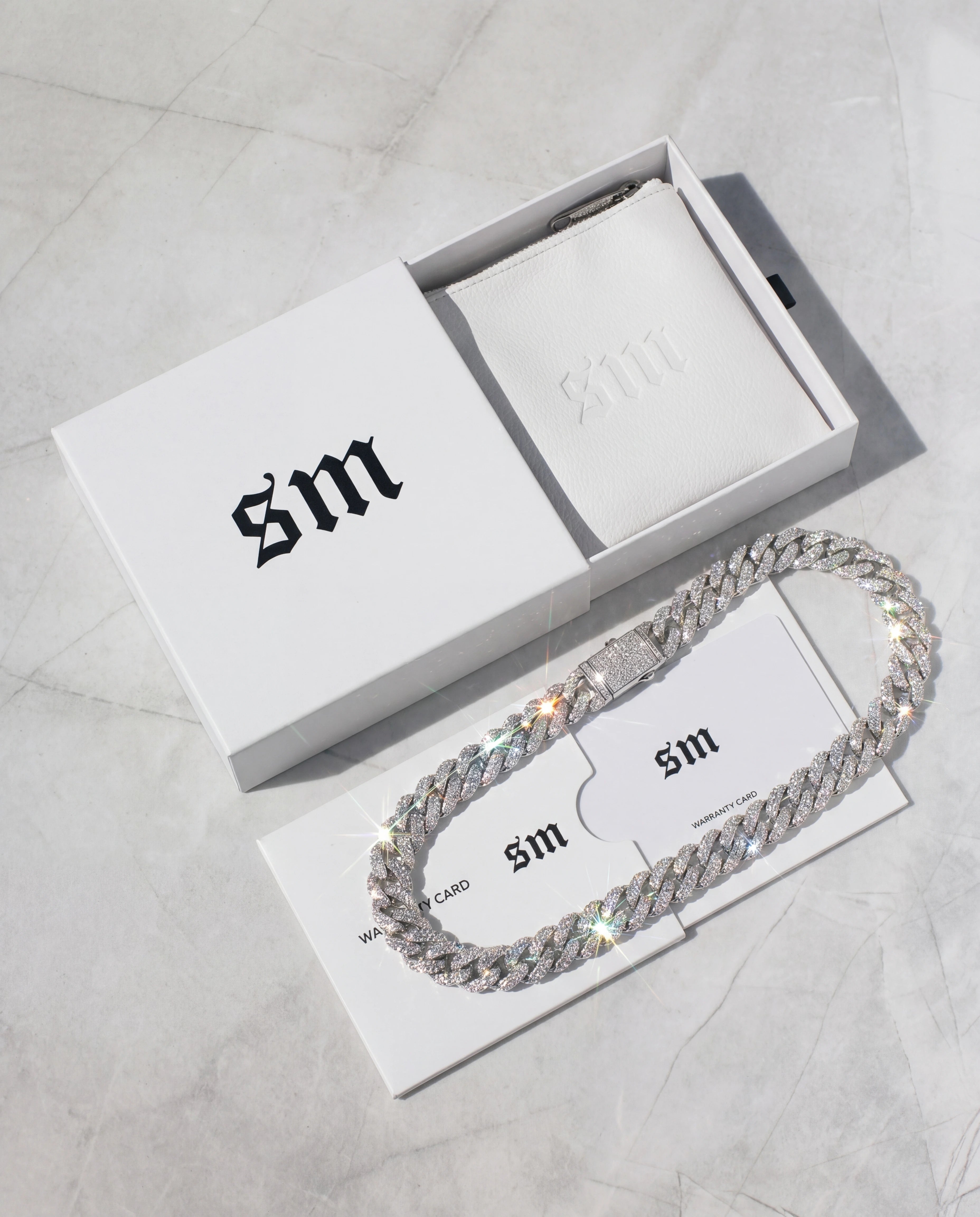 8.5MM DIAMOND CUBAN CHAIN - WHITE GOLD