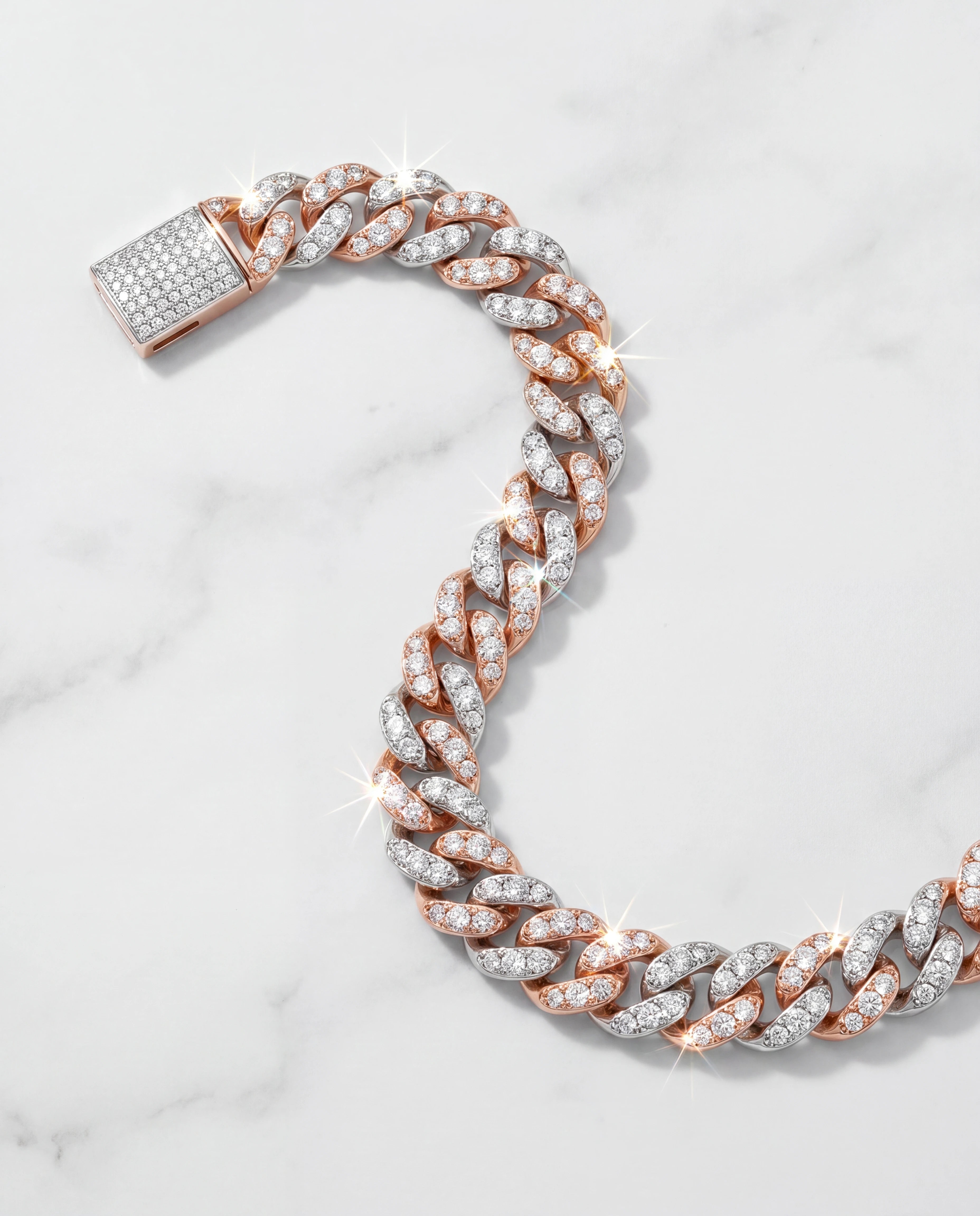 8.5MM DIAMOND CUBAN CHAIN - 2 TONE