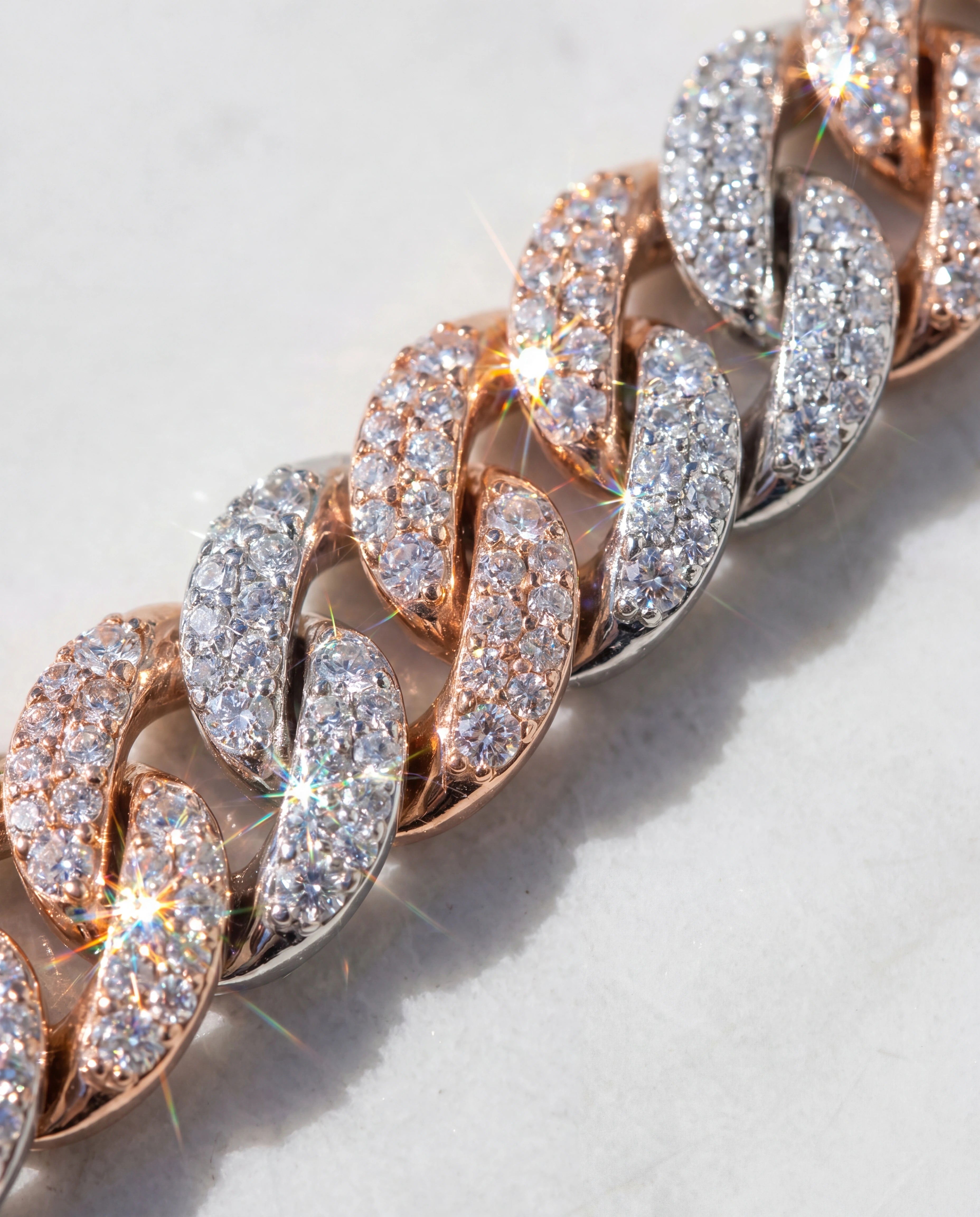 8.5MM DIAMOND CUBAN CHAIN - 2 TONE