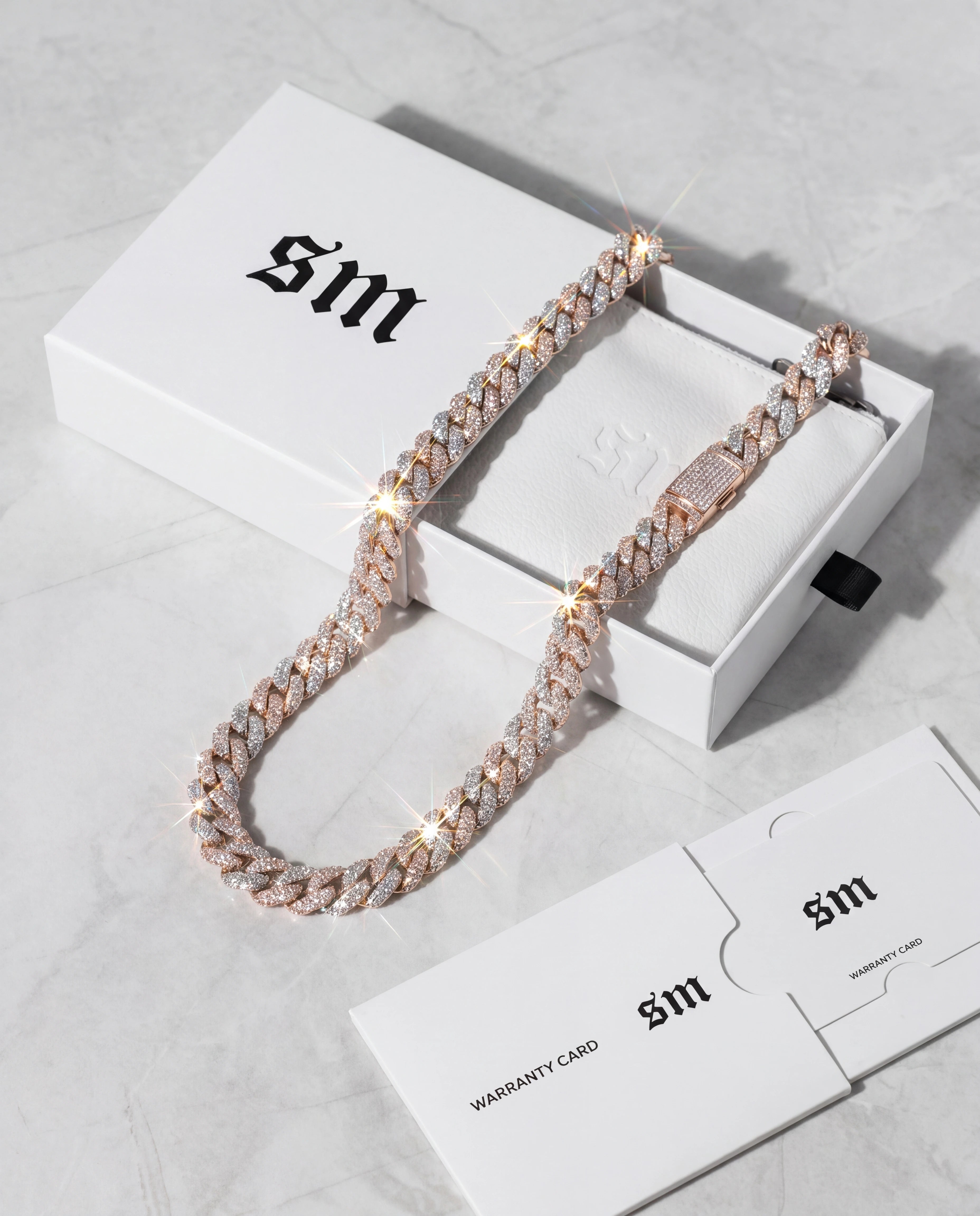 8.5MM DIAMOND CUBAN CHAIN - 2 TONE