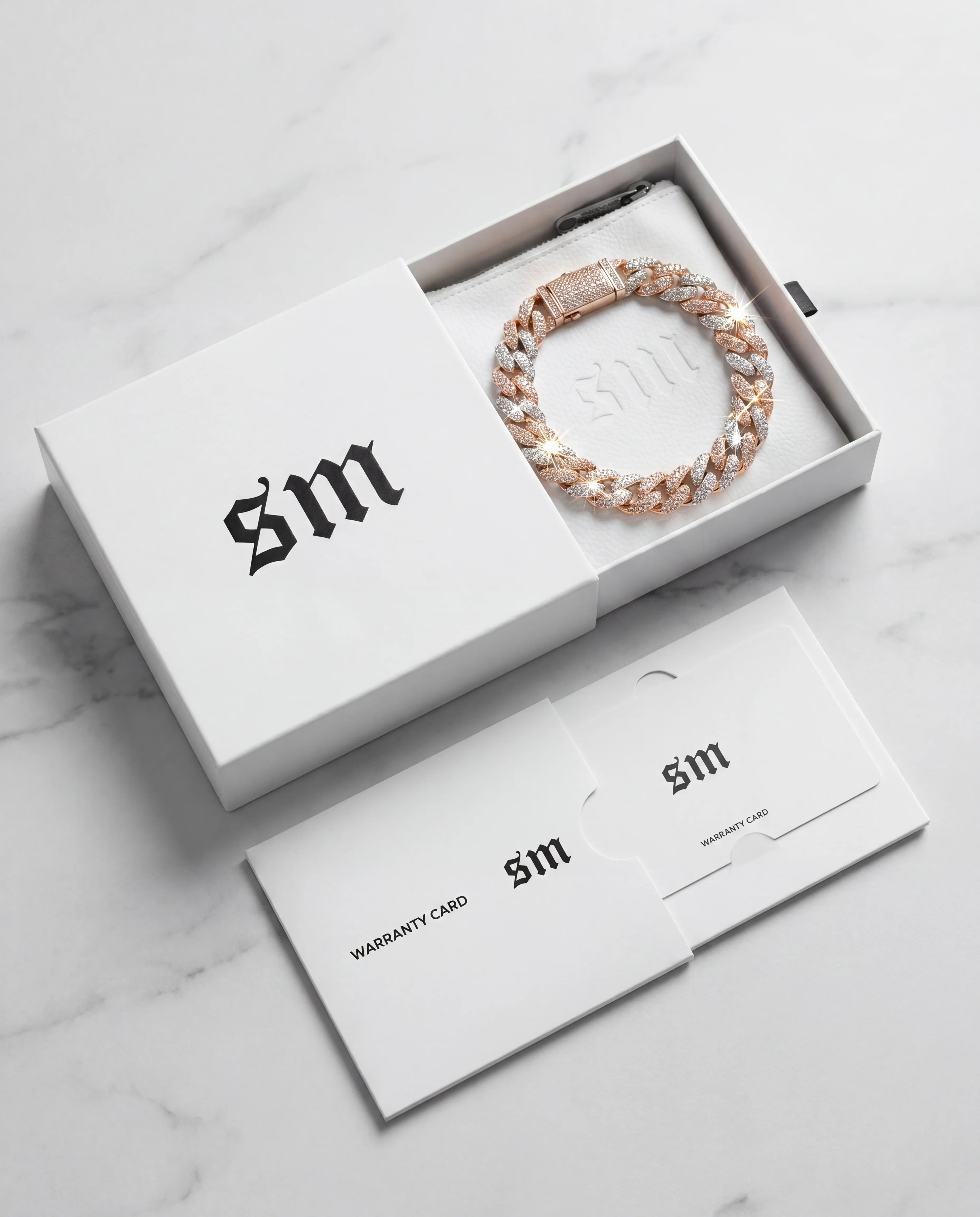 8.5MM DIAMOND CUBAN BRACELET - 2 TONE