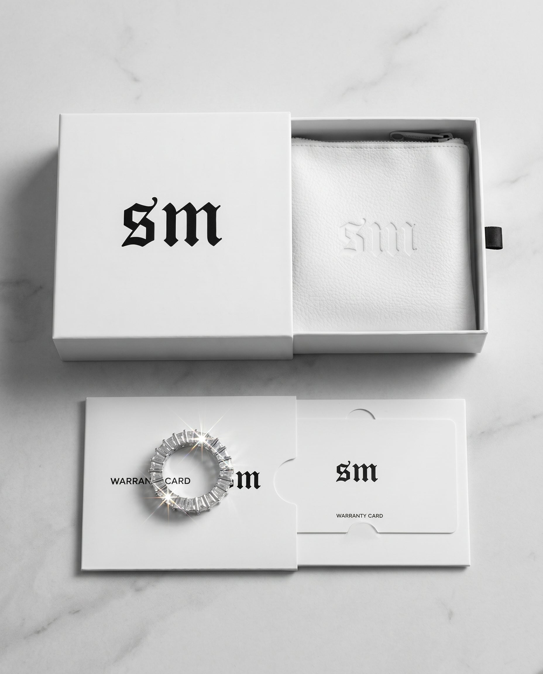 BAGUETTE ETERNITY RING - WHITE GOLD