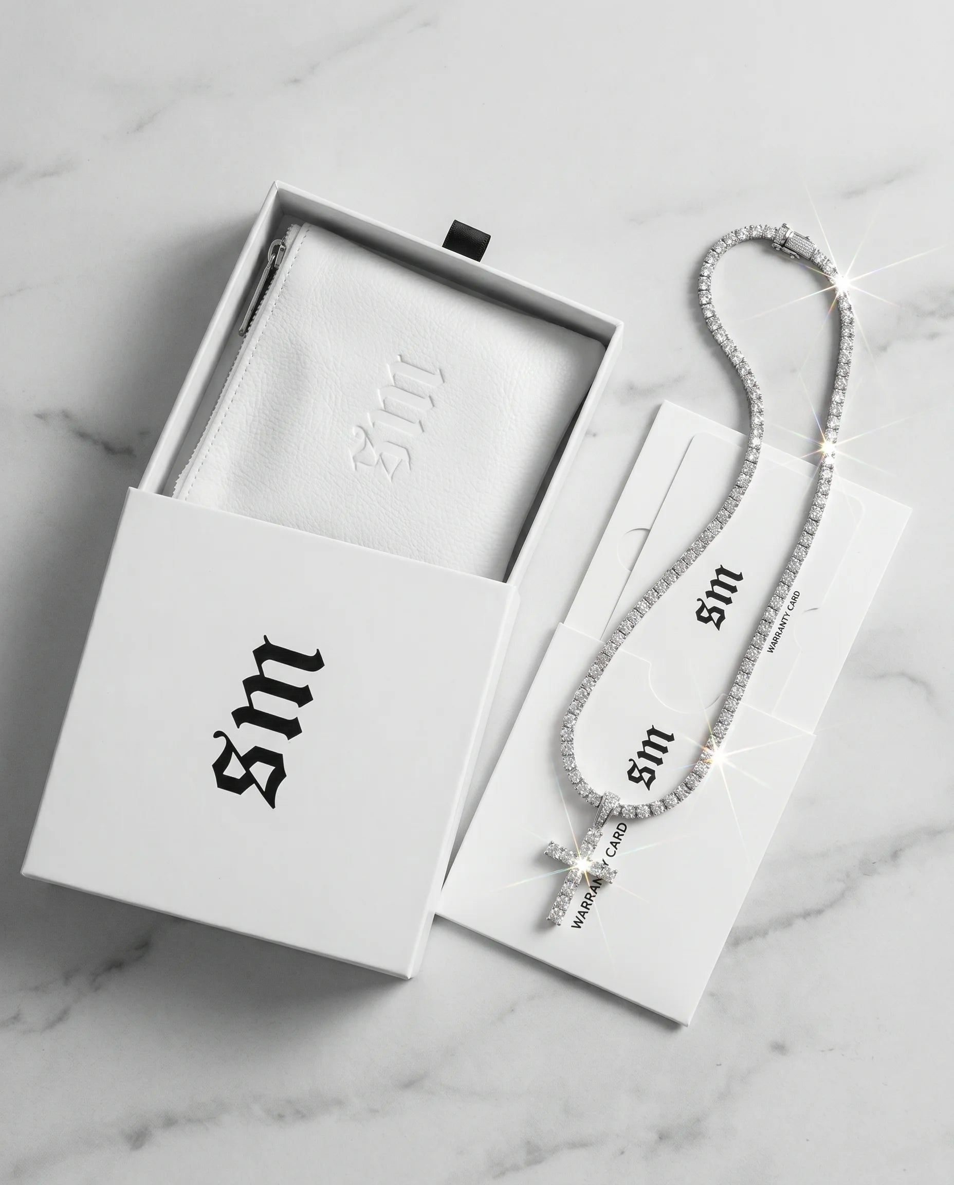 CROSS PIECE PENDANT - WHITE GOLD