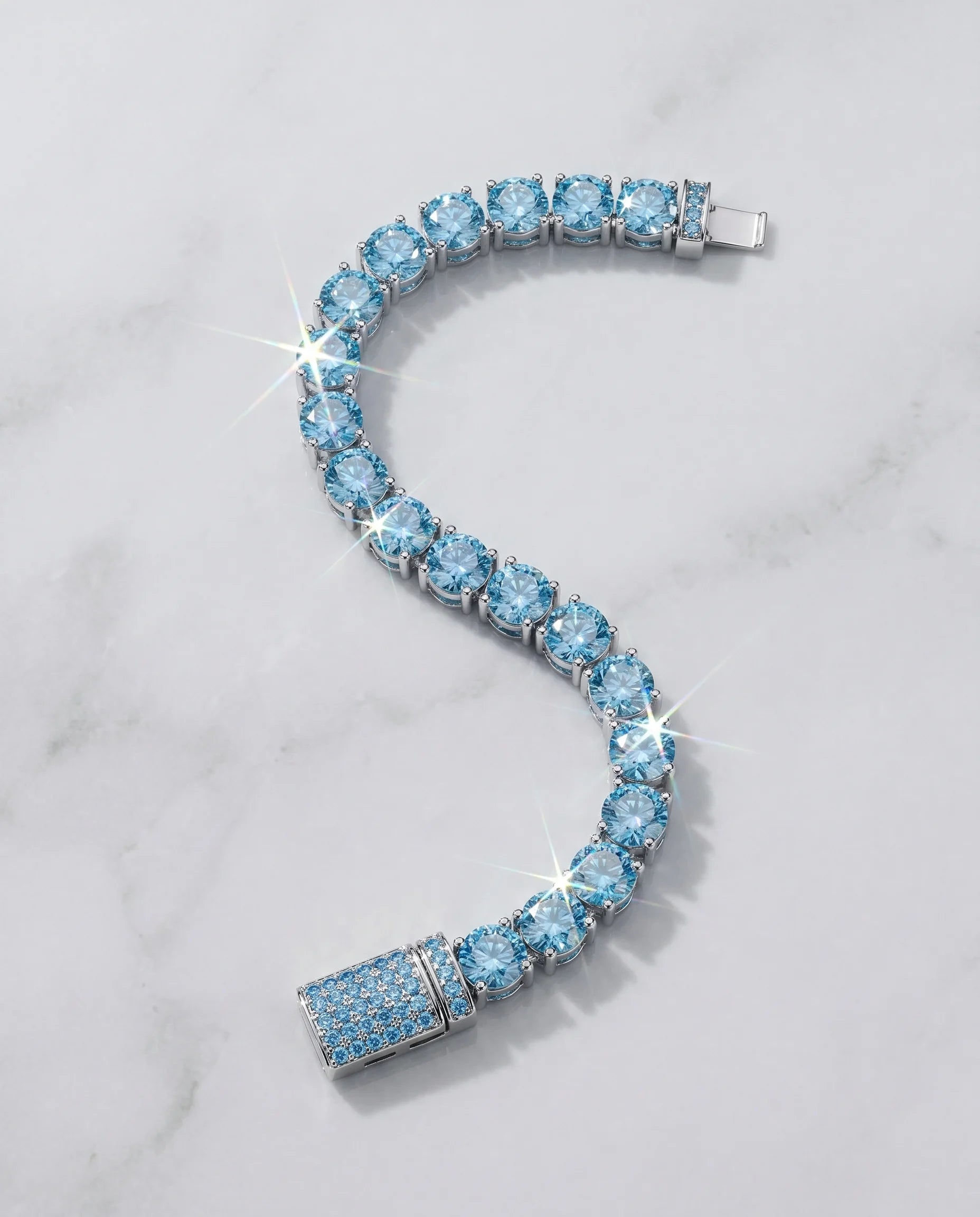 5MM TENNIS BRACELET - SKY BLUE