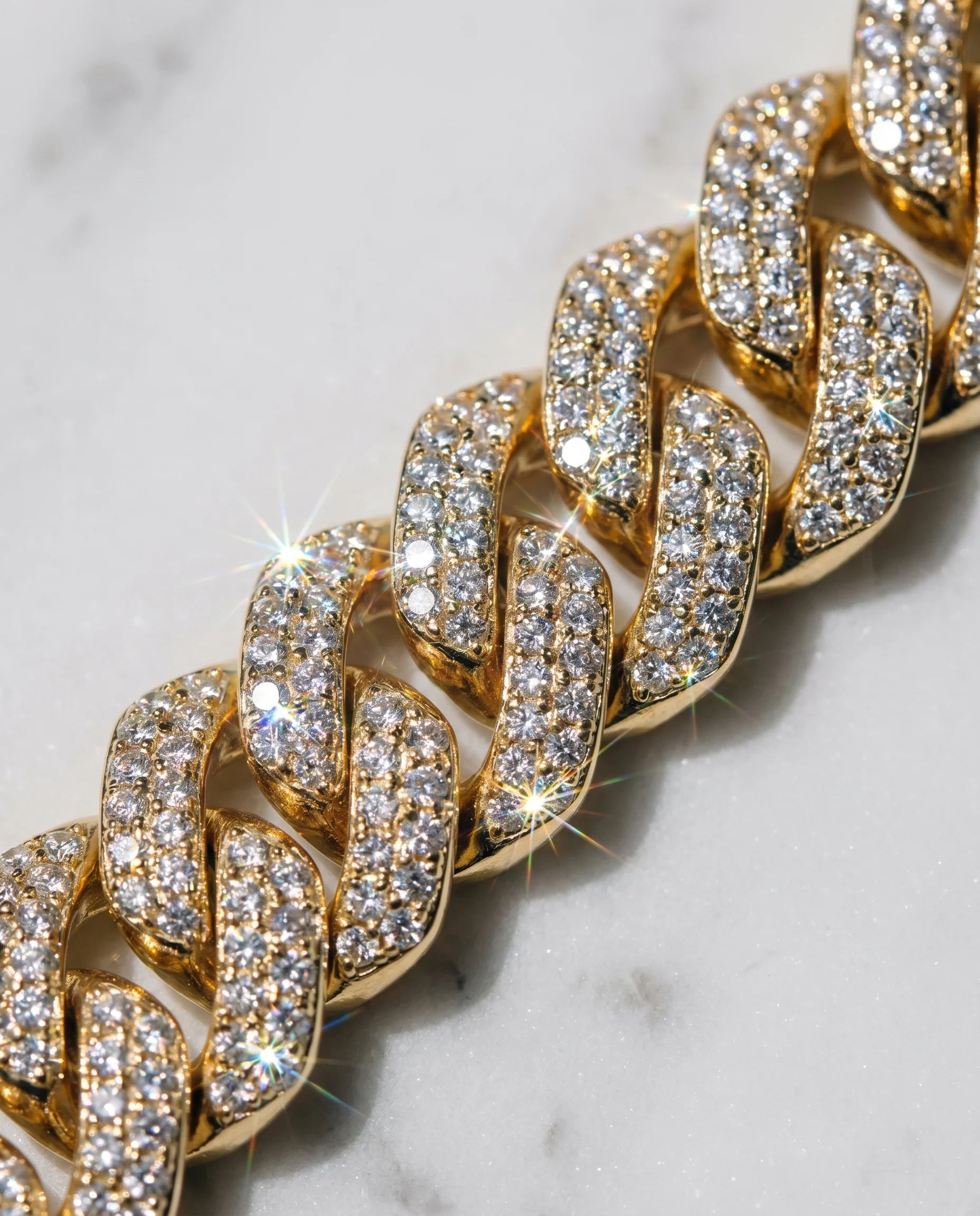 14MM CUBAN PRONG BRACELET - 18K GOLD