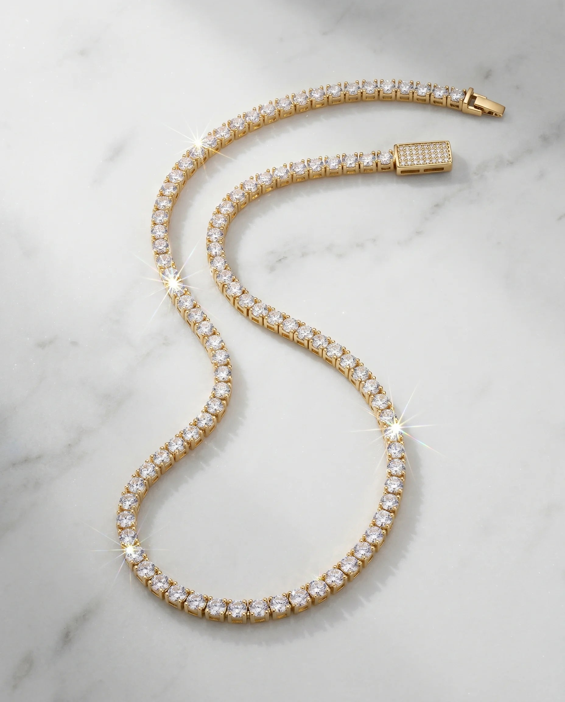 3MM TENNIS CHAIN - 18K GOLD