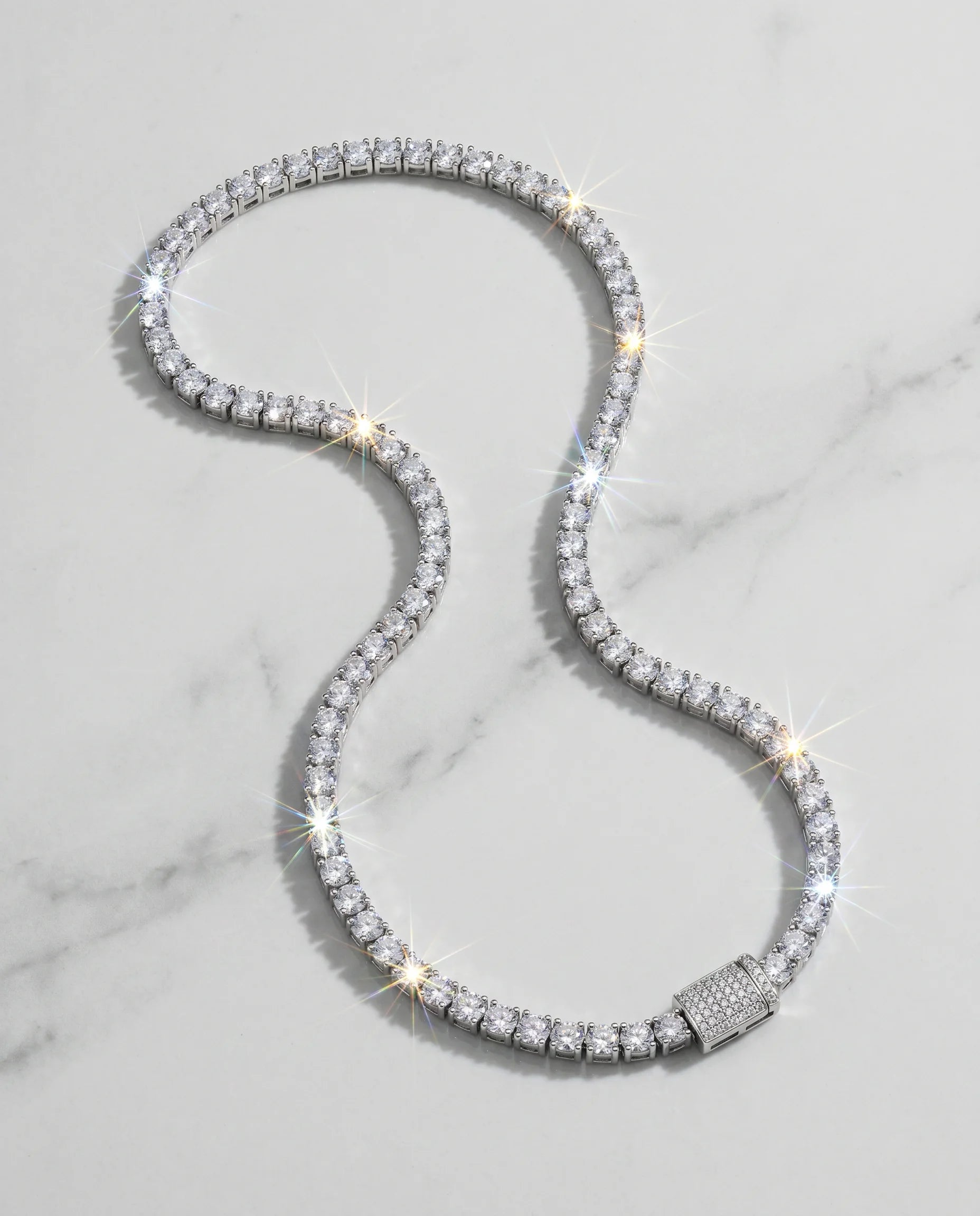 3MM TENNIS CHAIN - WHITE GOLD