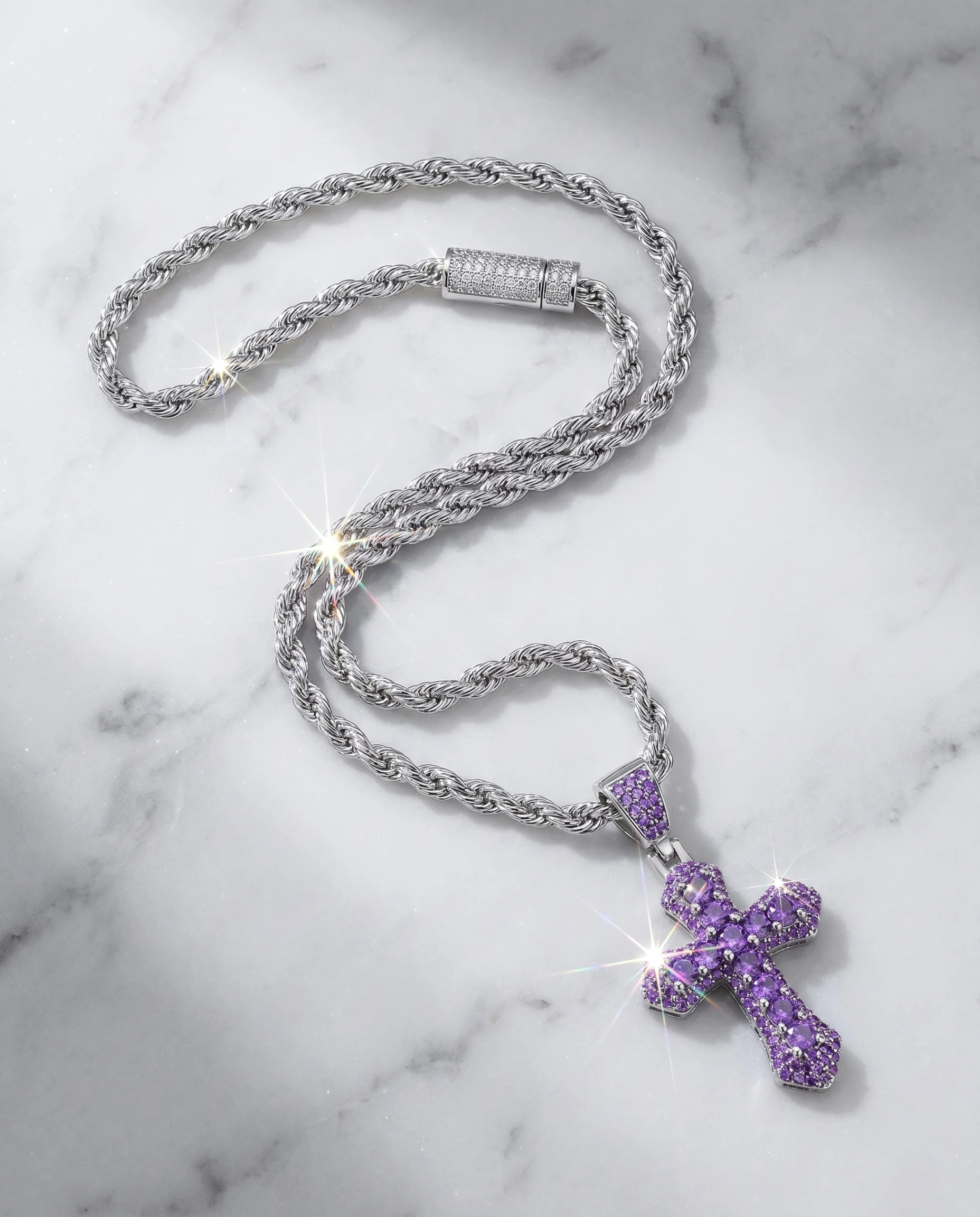 CROSS PENDANT - PURPLE