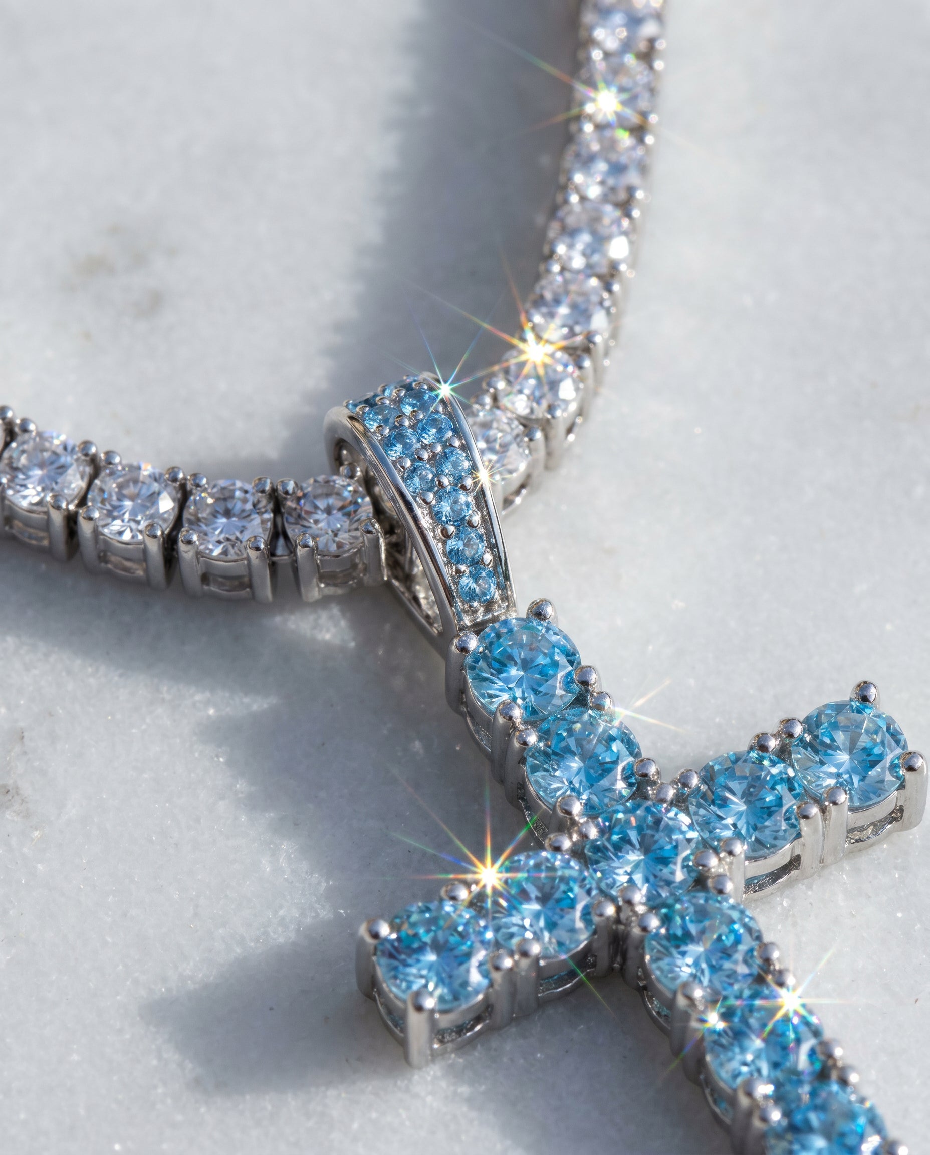 CROSS PIECE PENDANT - BLUE