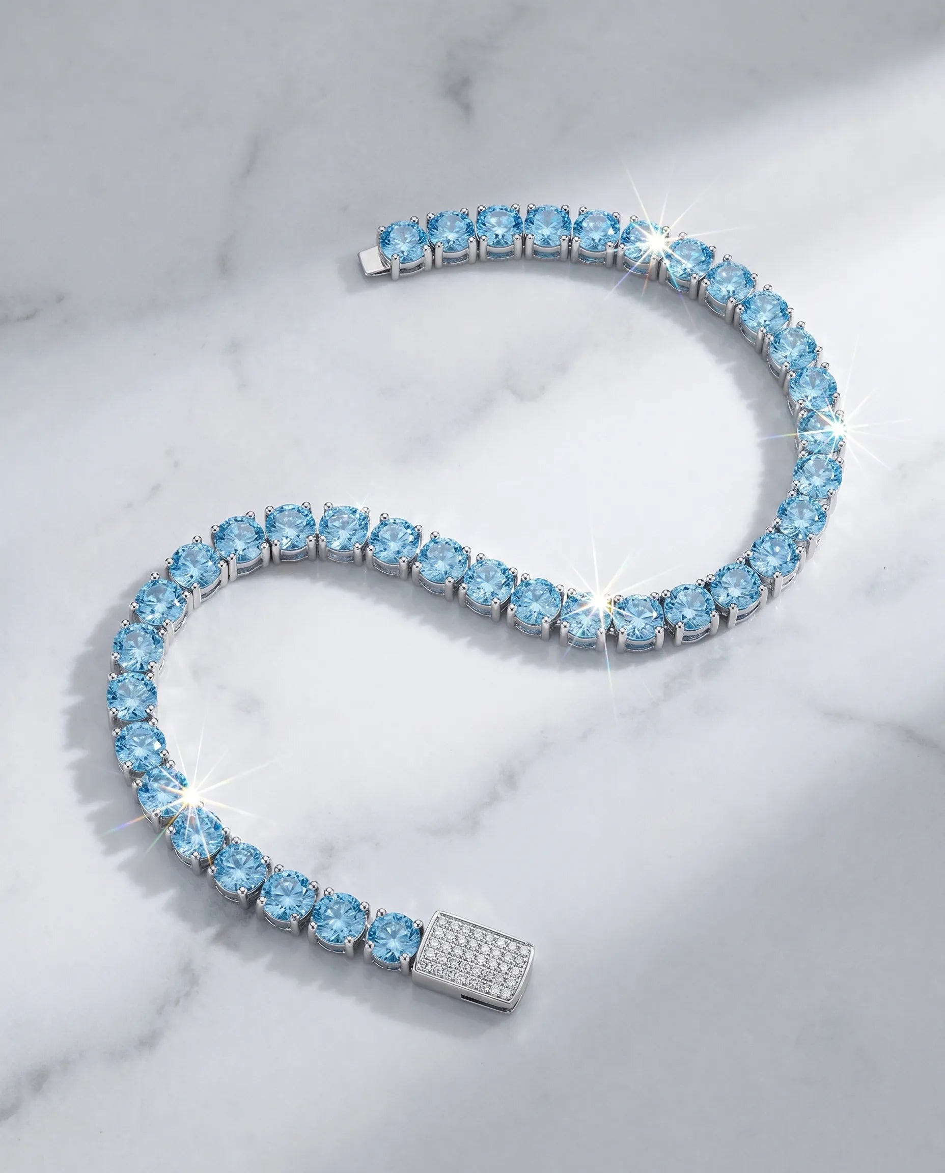5MM TENNIS BRACELET - SKY BLUE