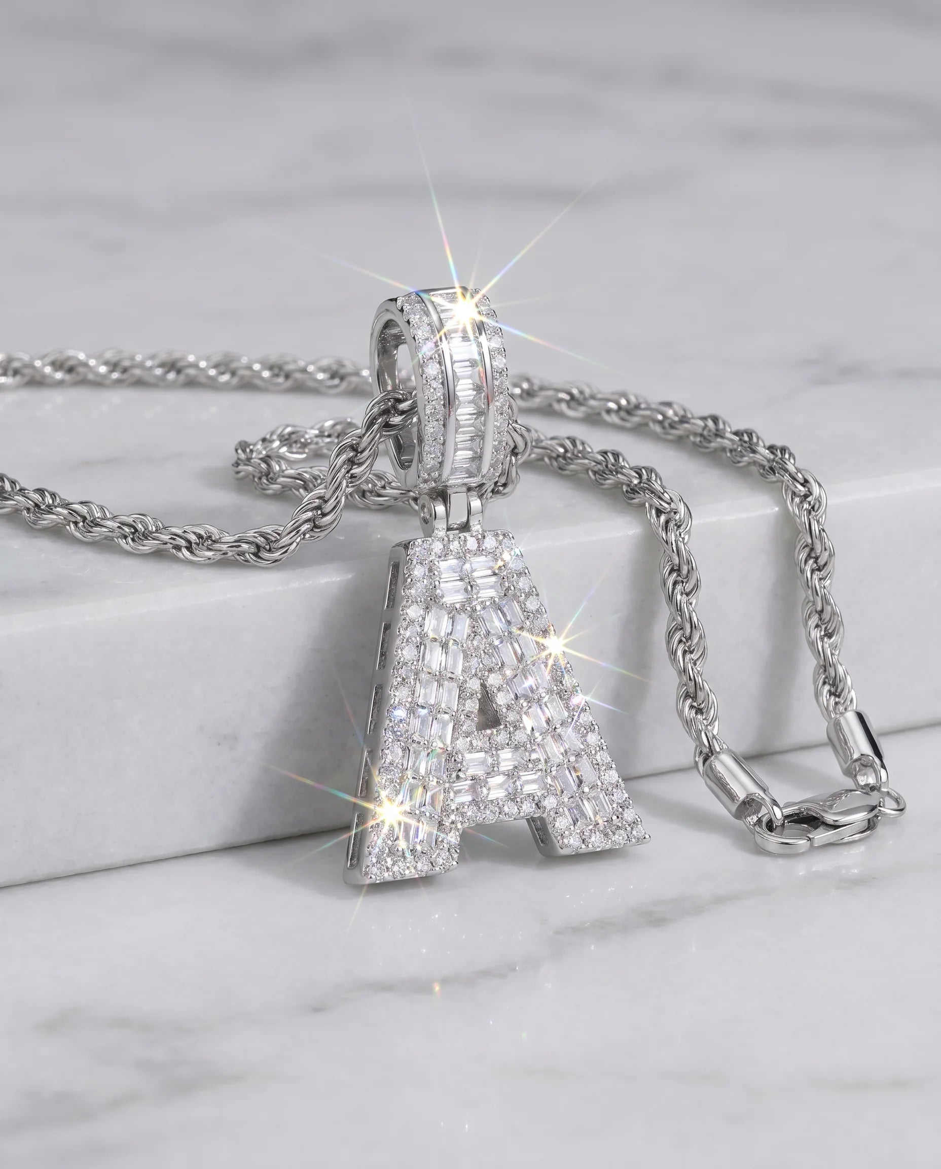 BAGUETTE FONT LETTER PENDANT