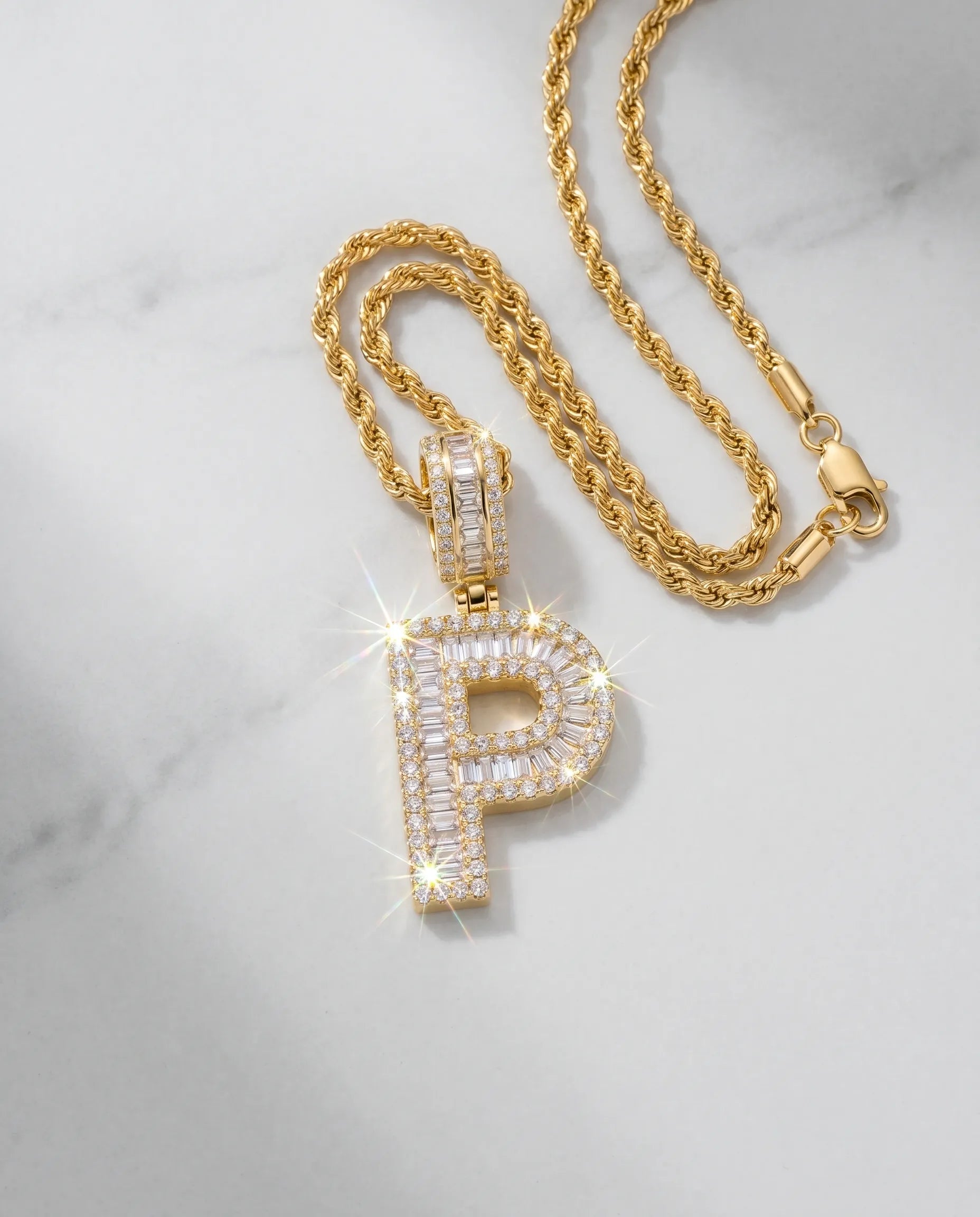 BAGUETTE FONT LETTER PENDANT