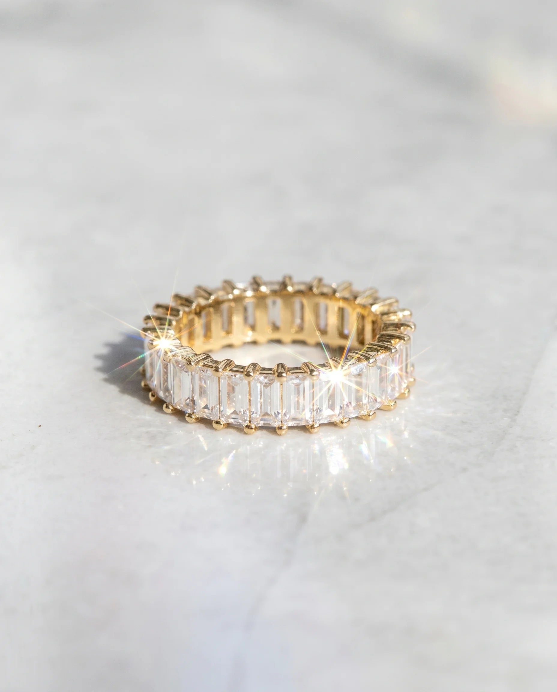 BAGUETTE ETERNITY RING - 18K GOLD