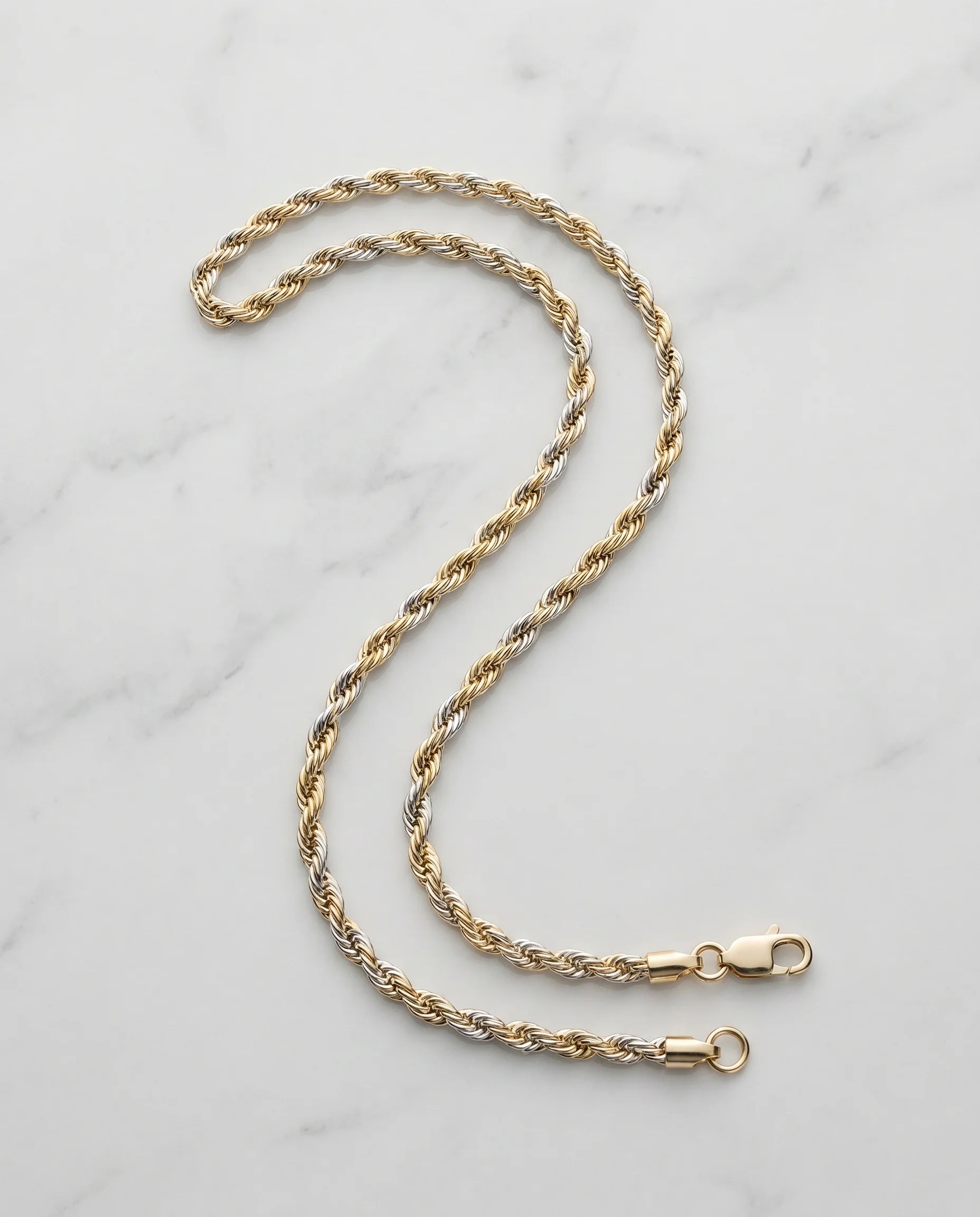 3MM ROPE CHAIN - TWO TONE