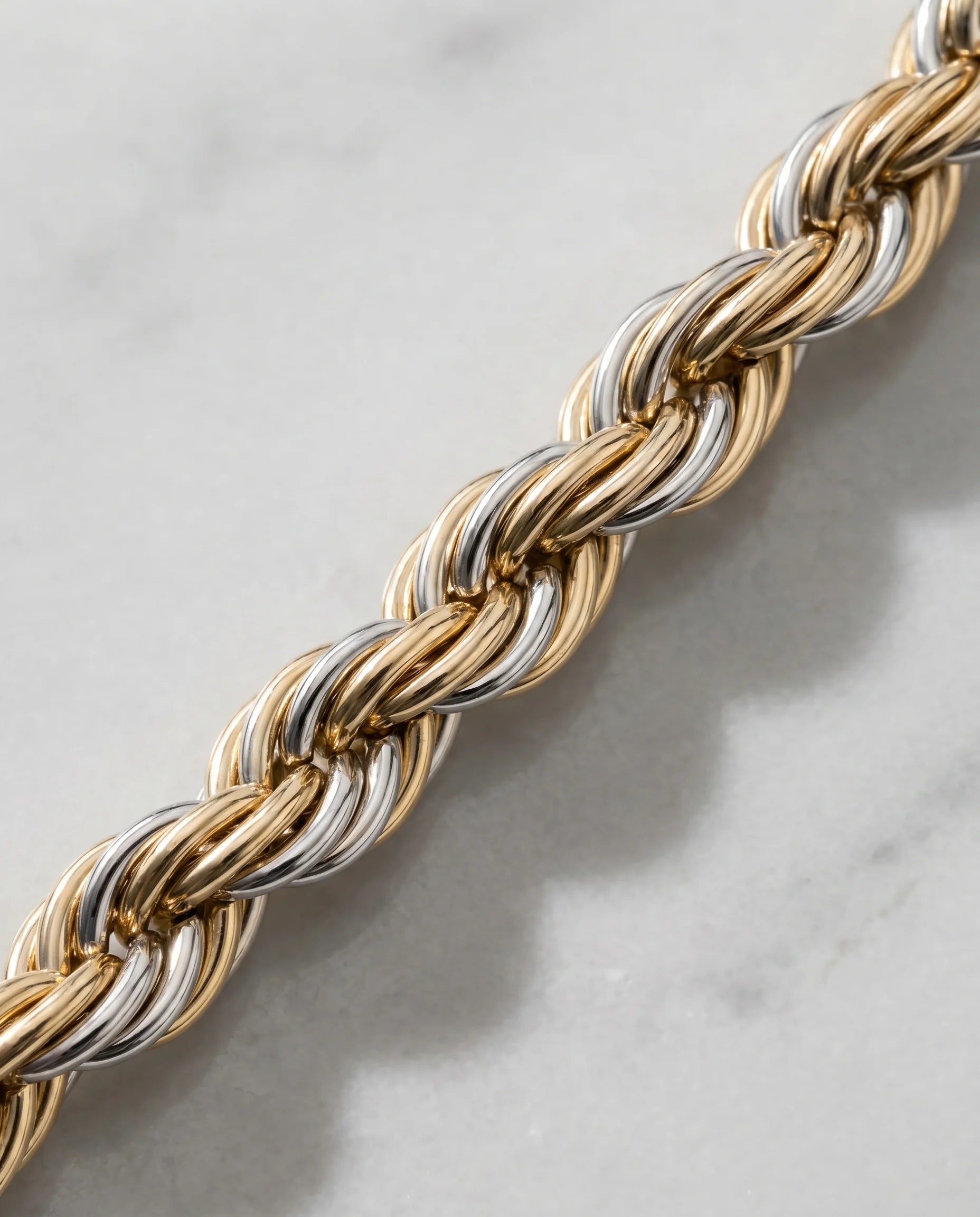 3MM ROPE CHAIN - TWO TONE