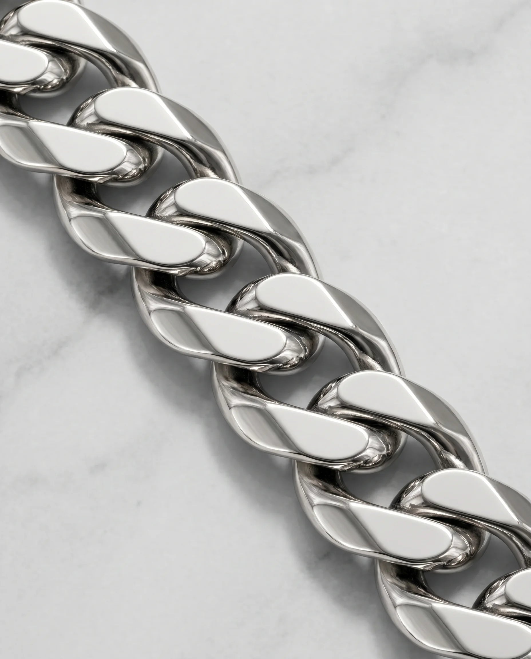 3MM CLEAN CUBAN BRACELET - WHITE GOLD