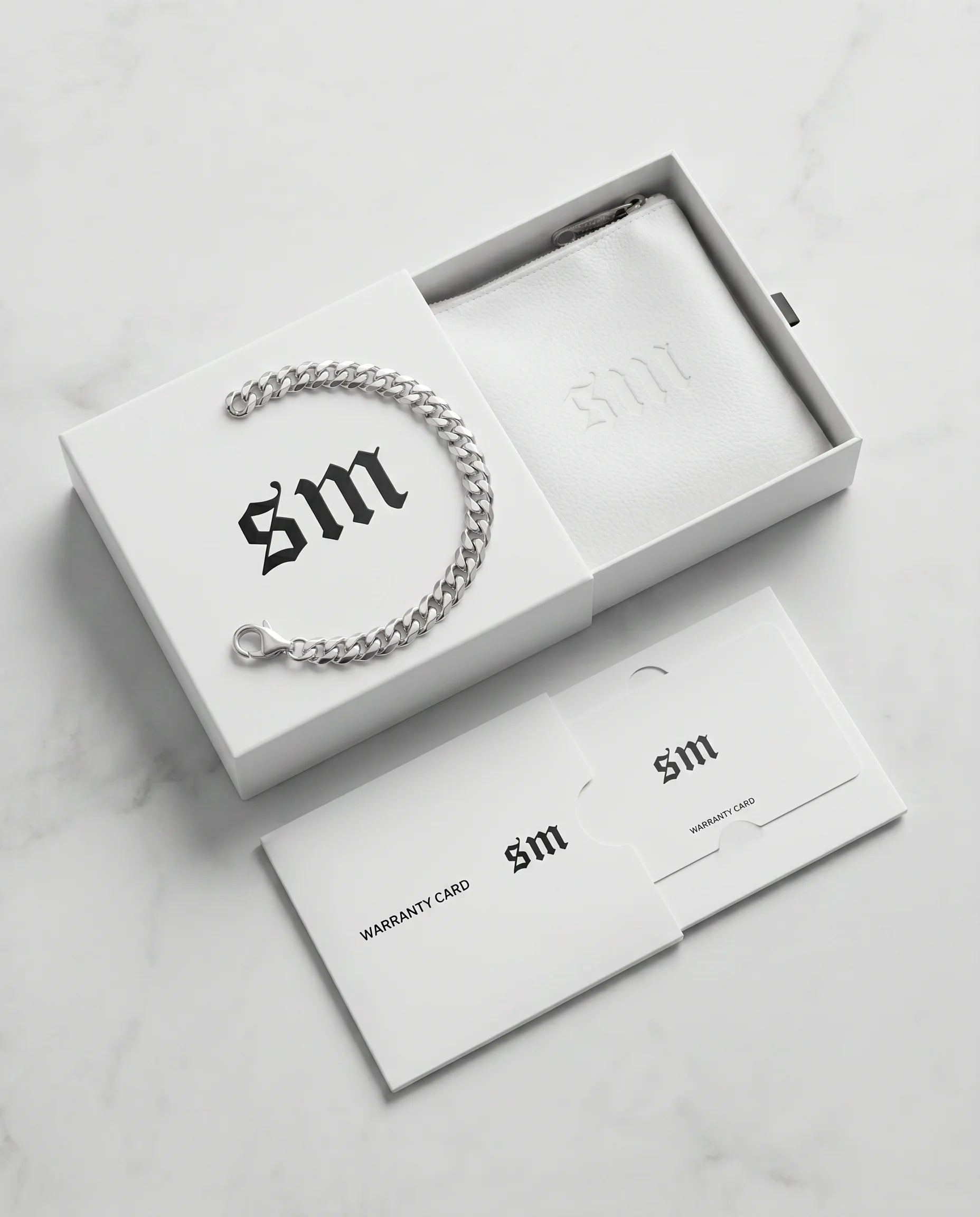 3MM CLEAN CUBAN BRACELET - WHITE GOLD